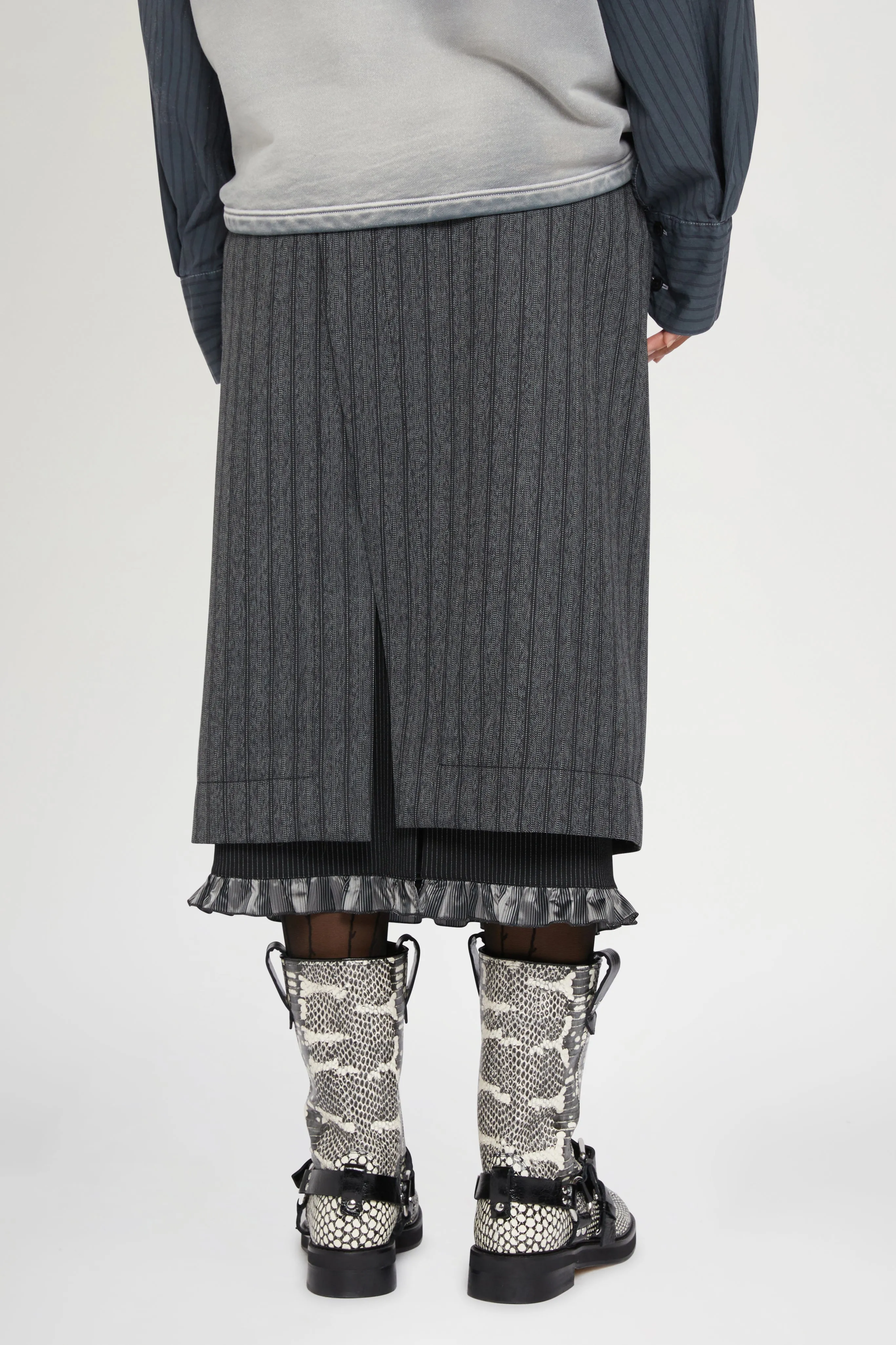 Pinstripe Wrap Midi Skirt sold by Antonio Marras product image thumbnail 3