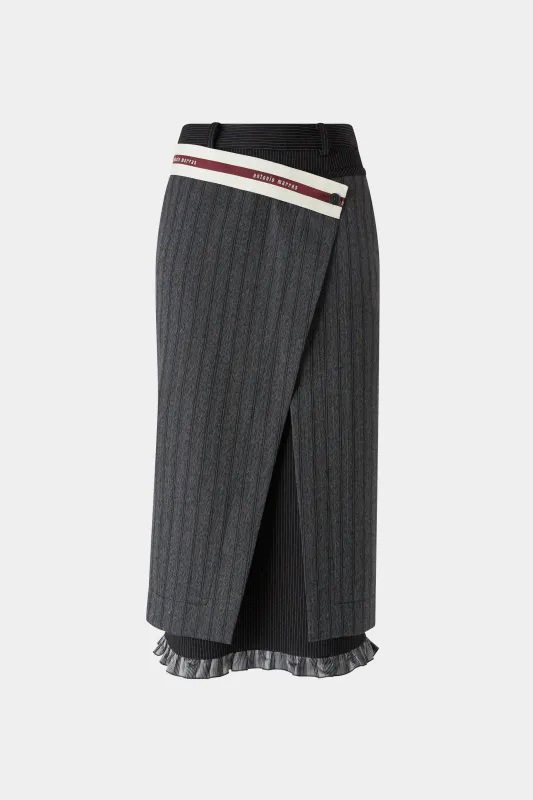 Pinstripe Wrap Midi Skirt made by Antonio Marras