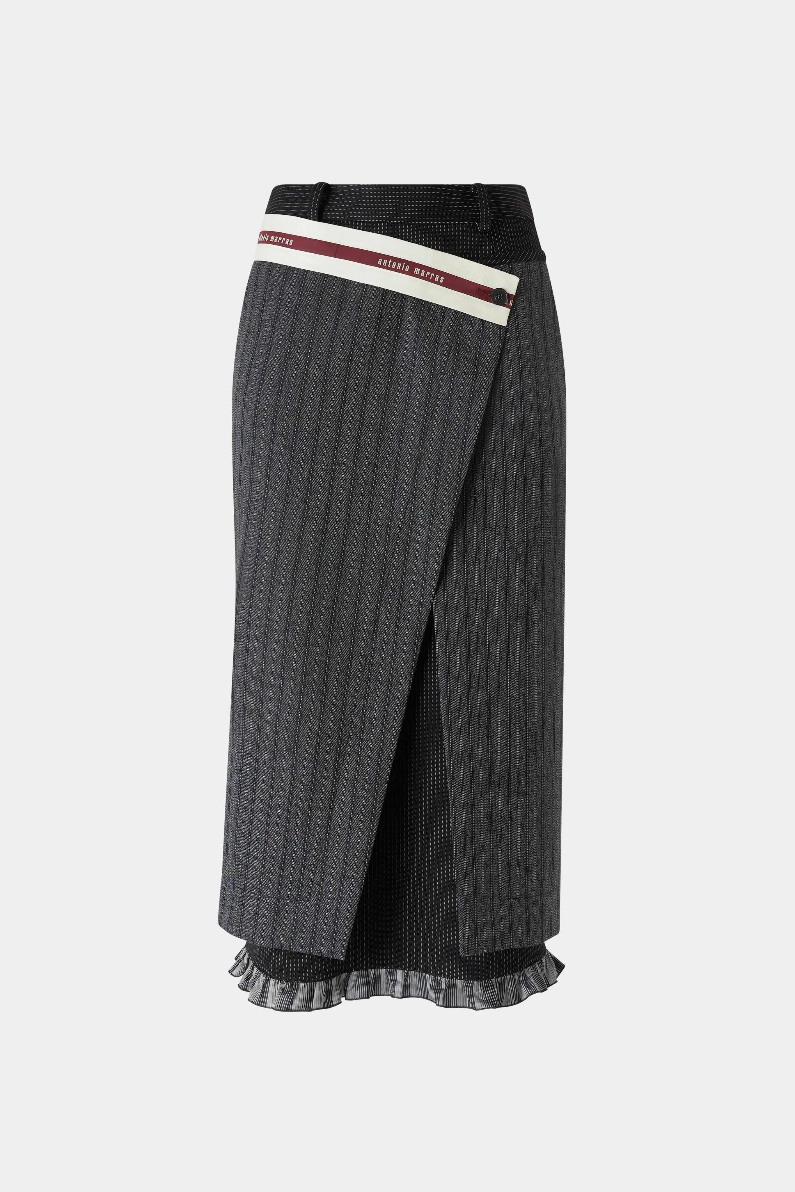 Pinstripe Wrap Midi Skirt sold by Antonio Marras