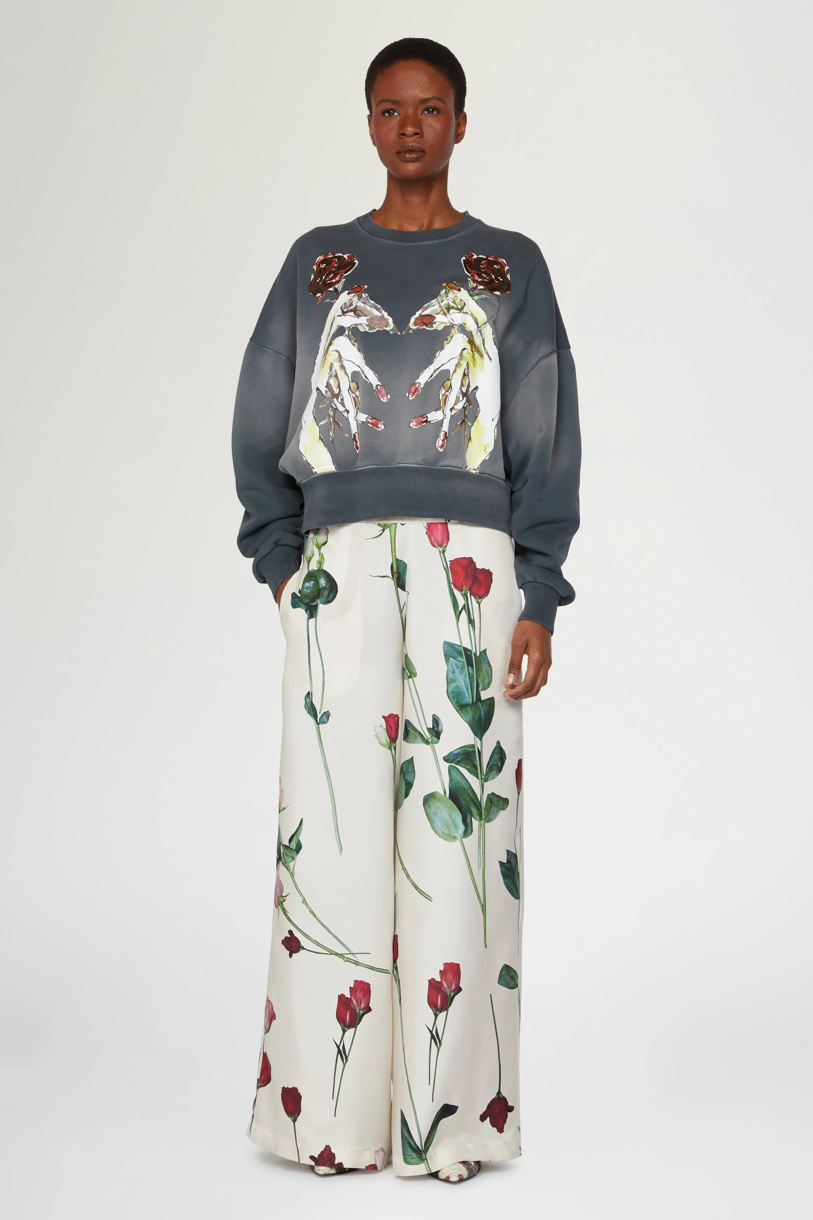 Cotton Sweatshirt with Hands and Roses sold by Antonio Marras product image thumbnail 2