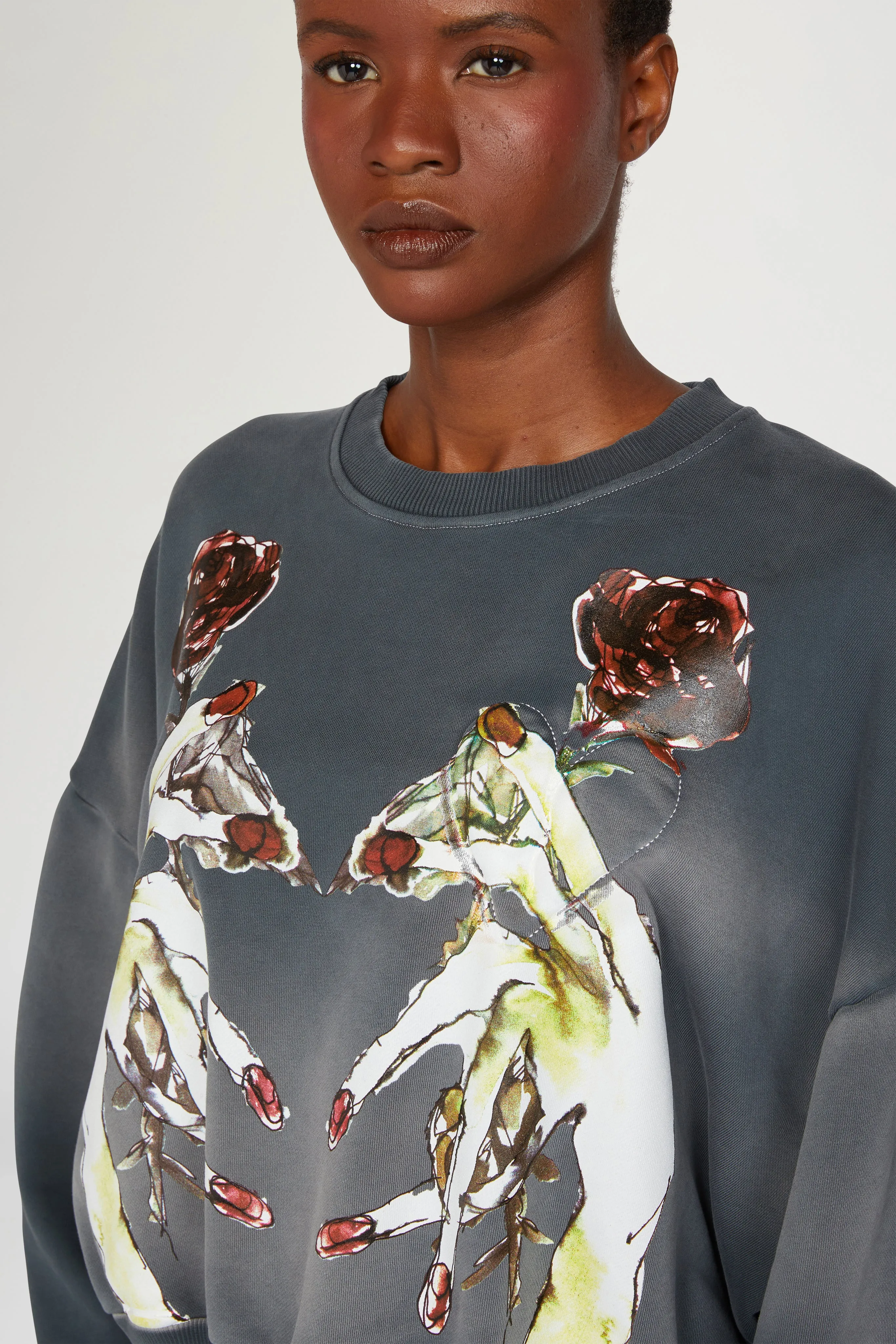 Cotton Sweatshirt with Hands and Roses sold by Antonio Marras product image thumbnail 4