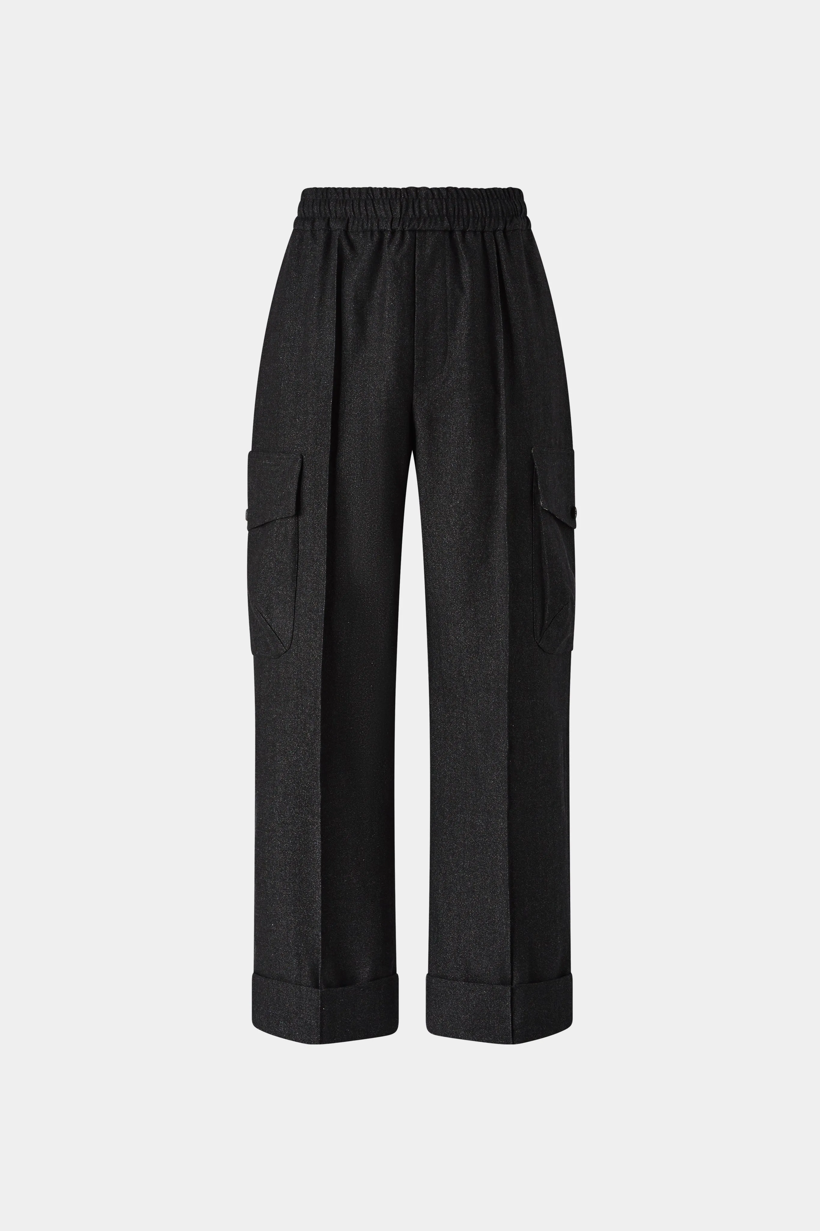 Black Cargo Pants in Cotton sold by Antonio Marras