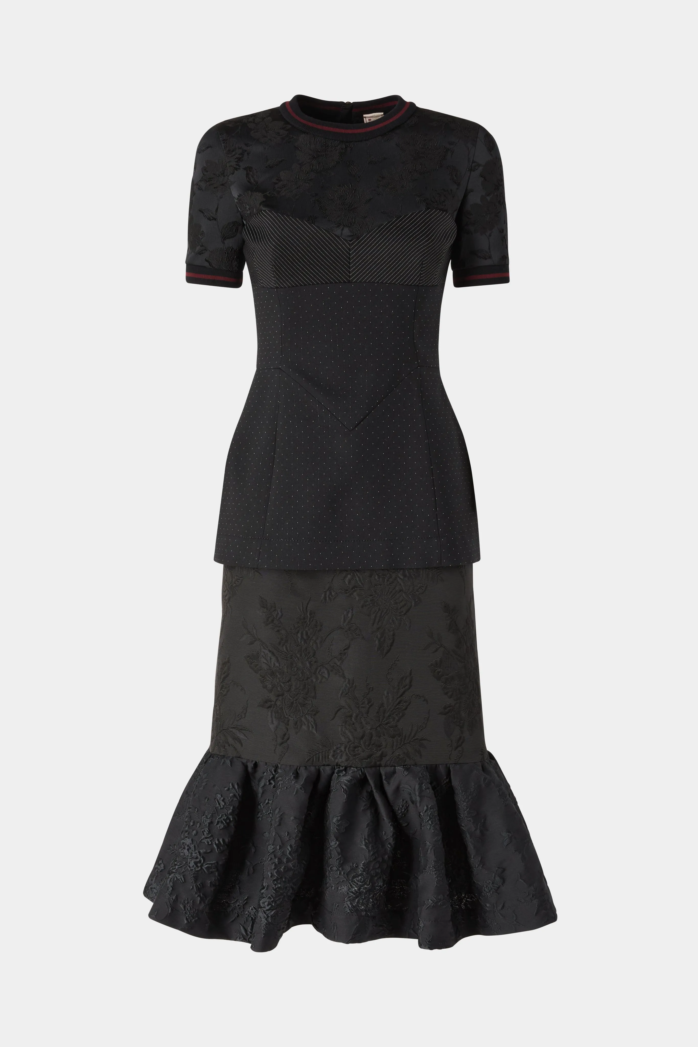 Black Jacquard Ruffled Hem Dress sold by Antonio Marras