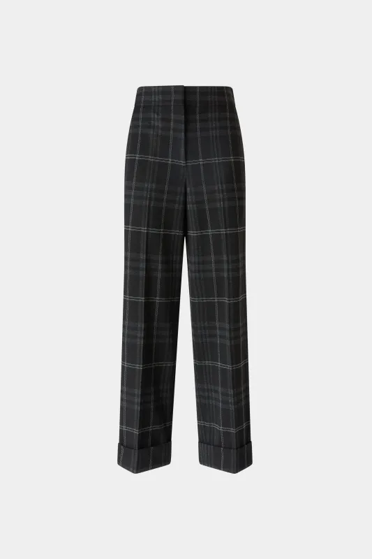 Black Check Low-Waist Pants sold by Antonio Marras