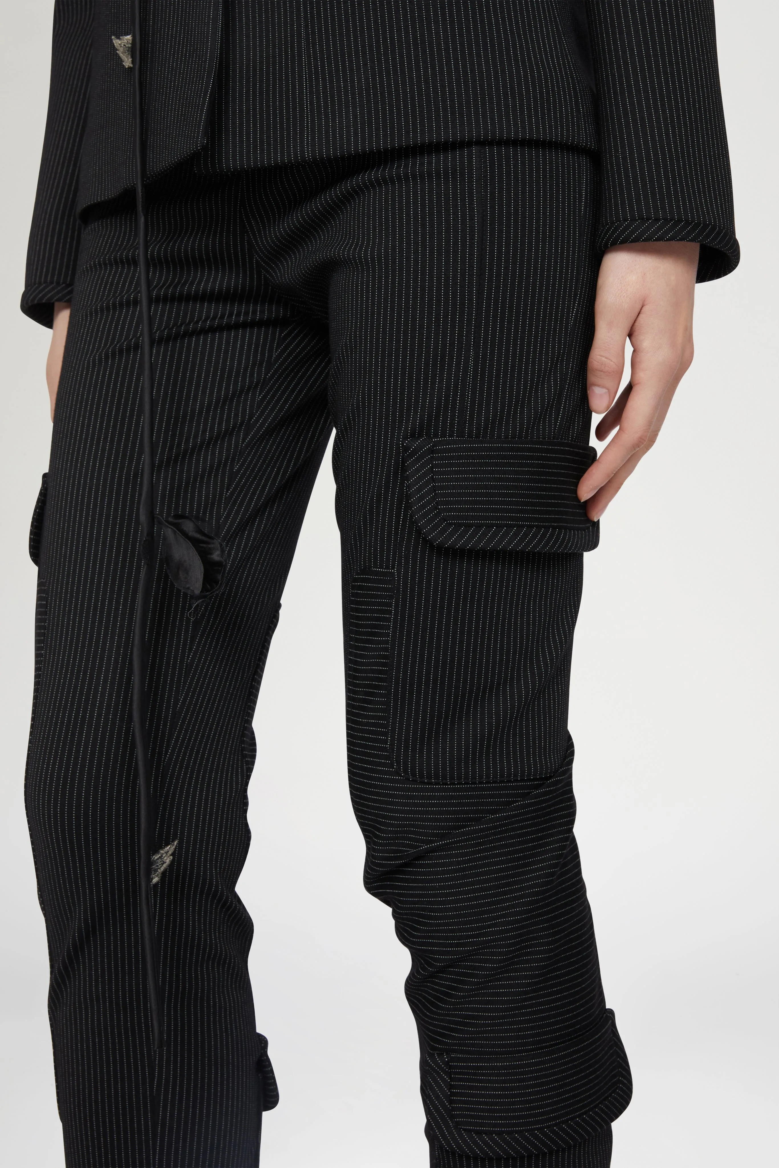 Black Pinstriped Cargo Pants sold by Antonio Marras product image thumbnail 4