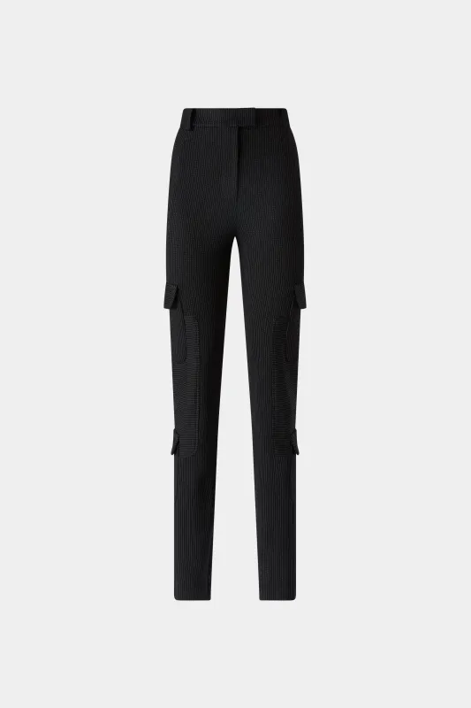 Black Pinstriped Cargo Pants sold by Antonio Marras