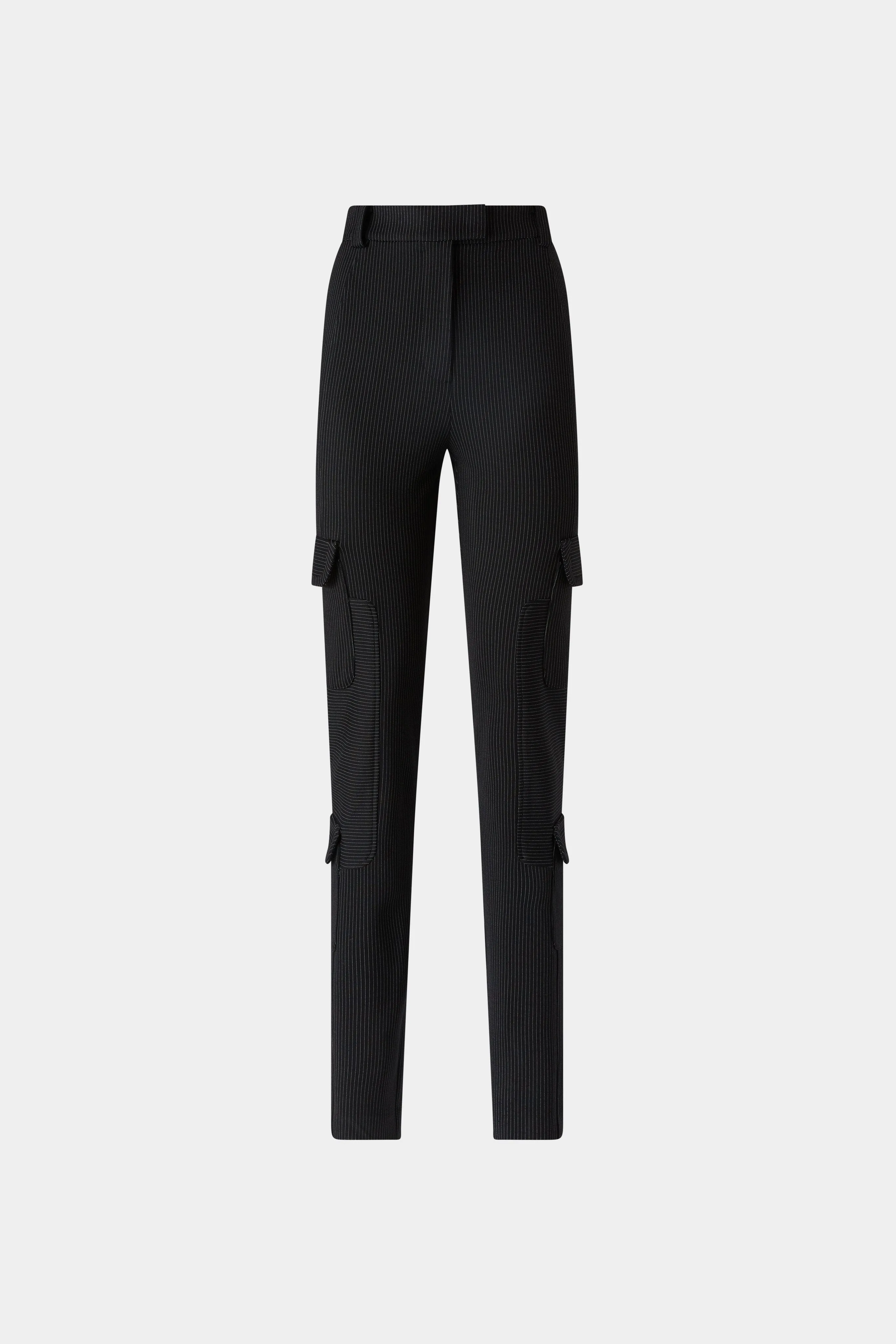 Black Pinstriped Cargo Pants sold by Antonio Marras