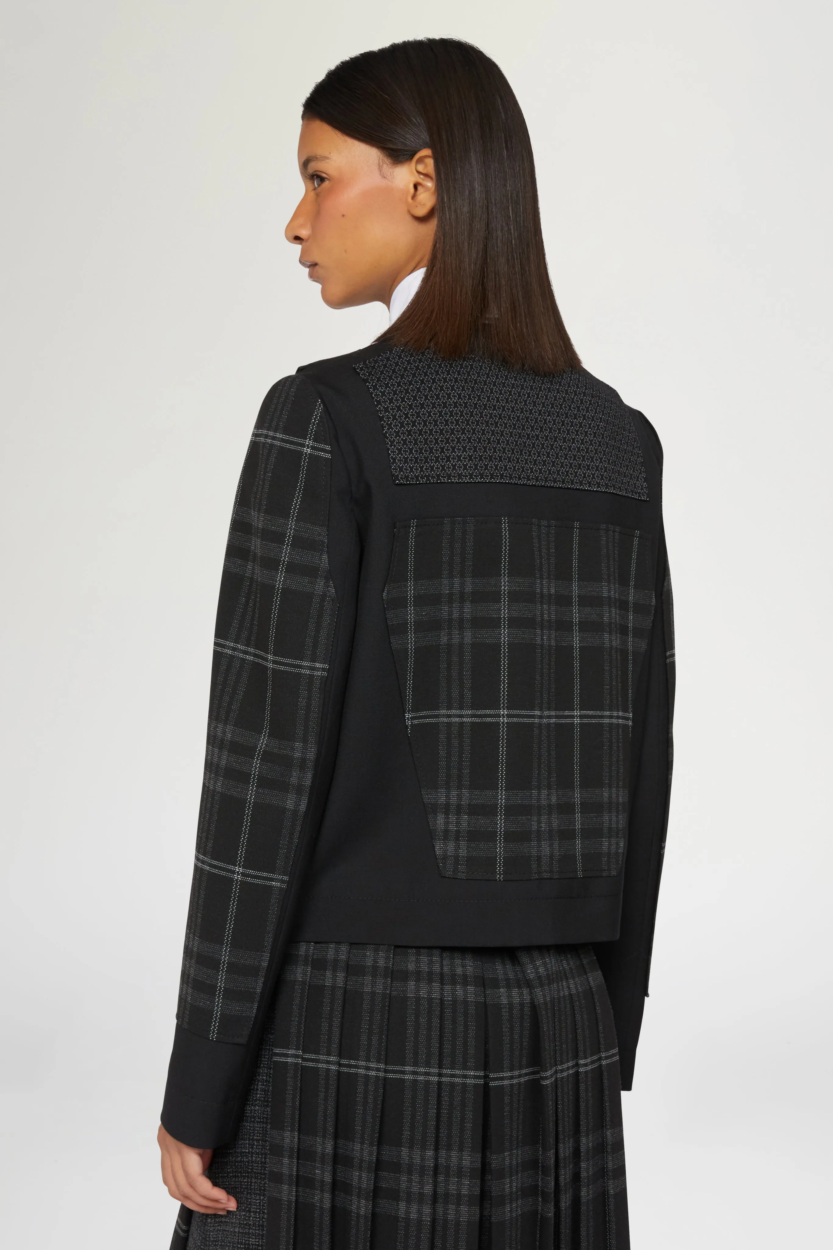 Black Checked Structured Blazer sold by Antonio Marras product image thumbnail 3