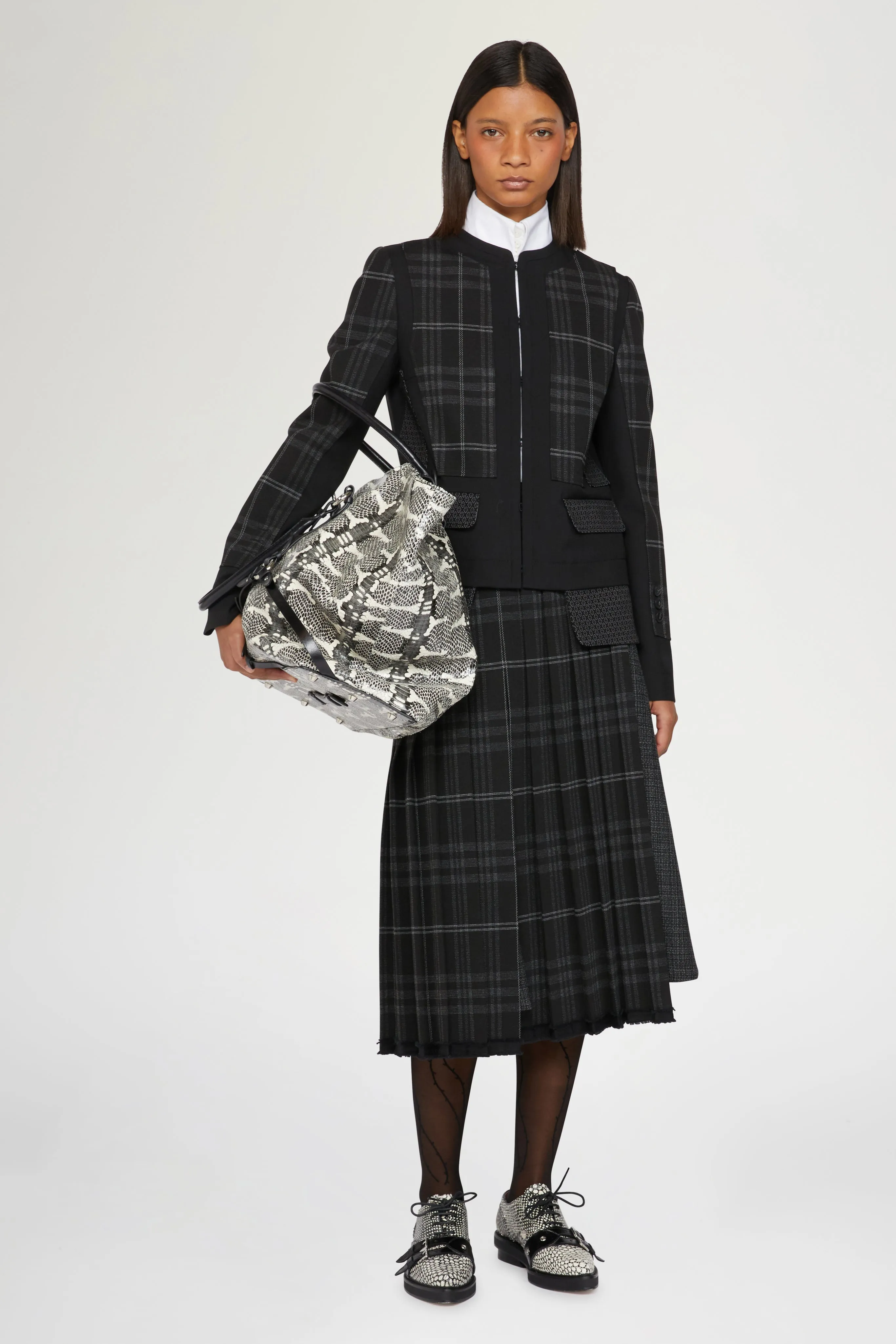 Black Checked Structured Blazer sold by Antonio Marras product image thumbnail 2