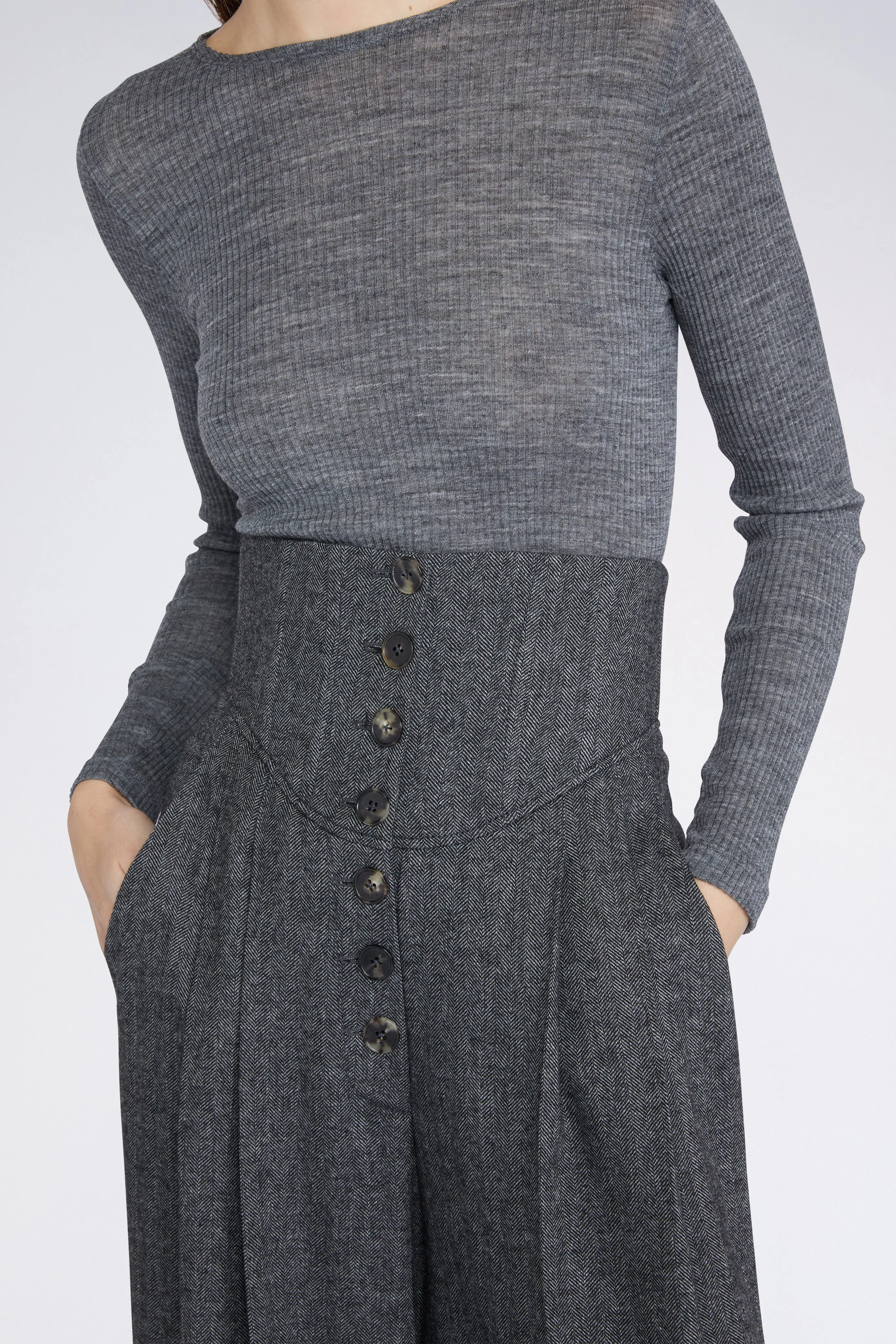 Grey Palazzo Pants with High waist sold by Antonio Marras product image thumbnail 5