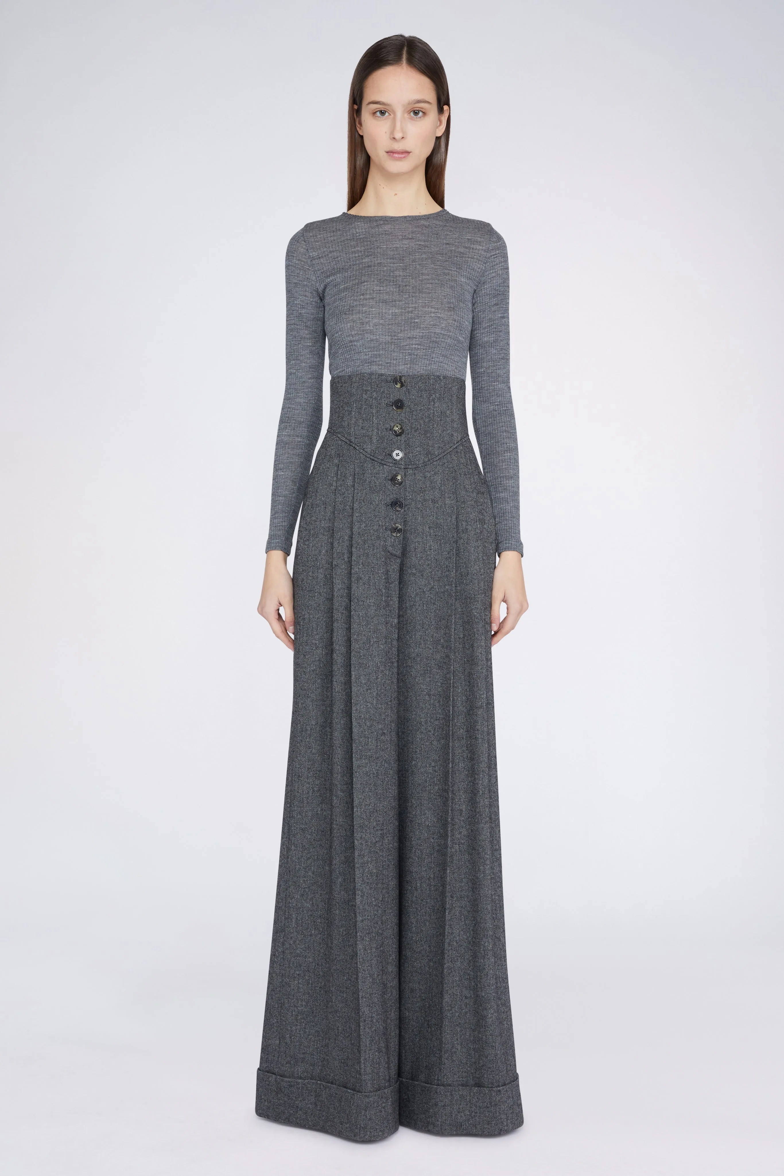 Grey Palazzo Pants with High waist sold by Antonio Marras product image thumbnail 2