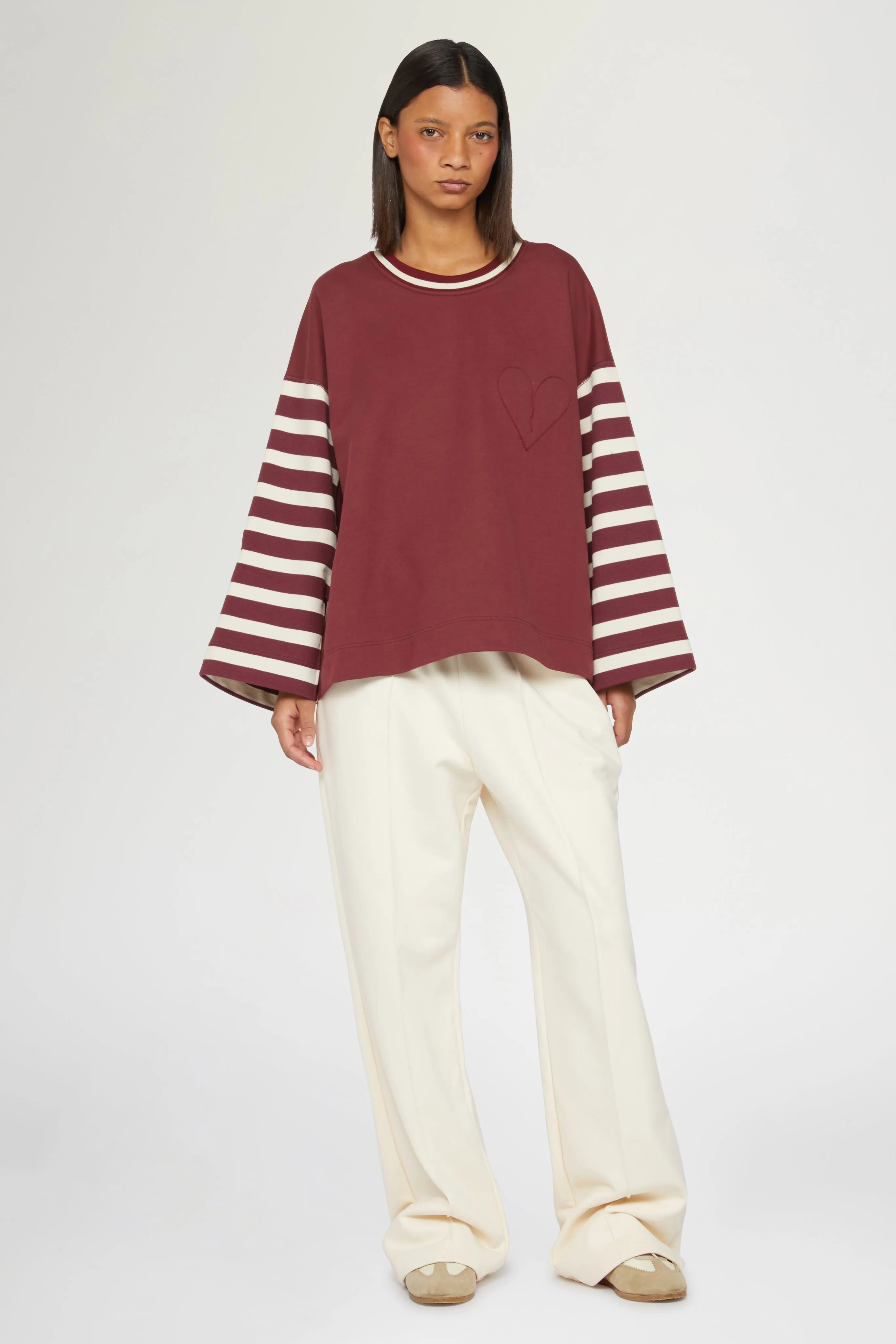 Bordeaux T-shirt with Striped Sleeves sold by Antonio Marras product image thumbnail 2