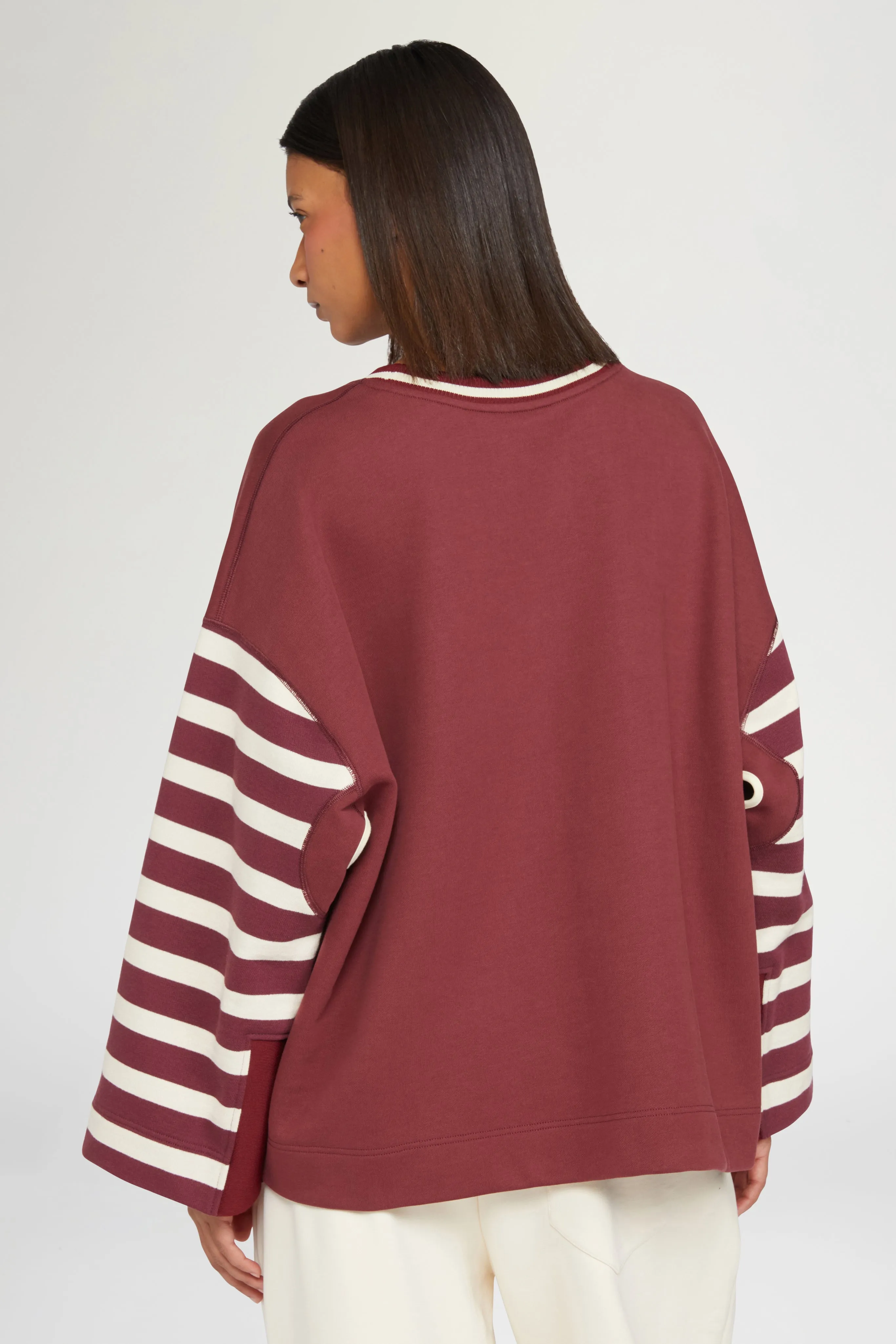 Bordeaux T-shirt with Striped Sleeves sold by Antonio Marras product image thumbnail 3