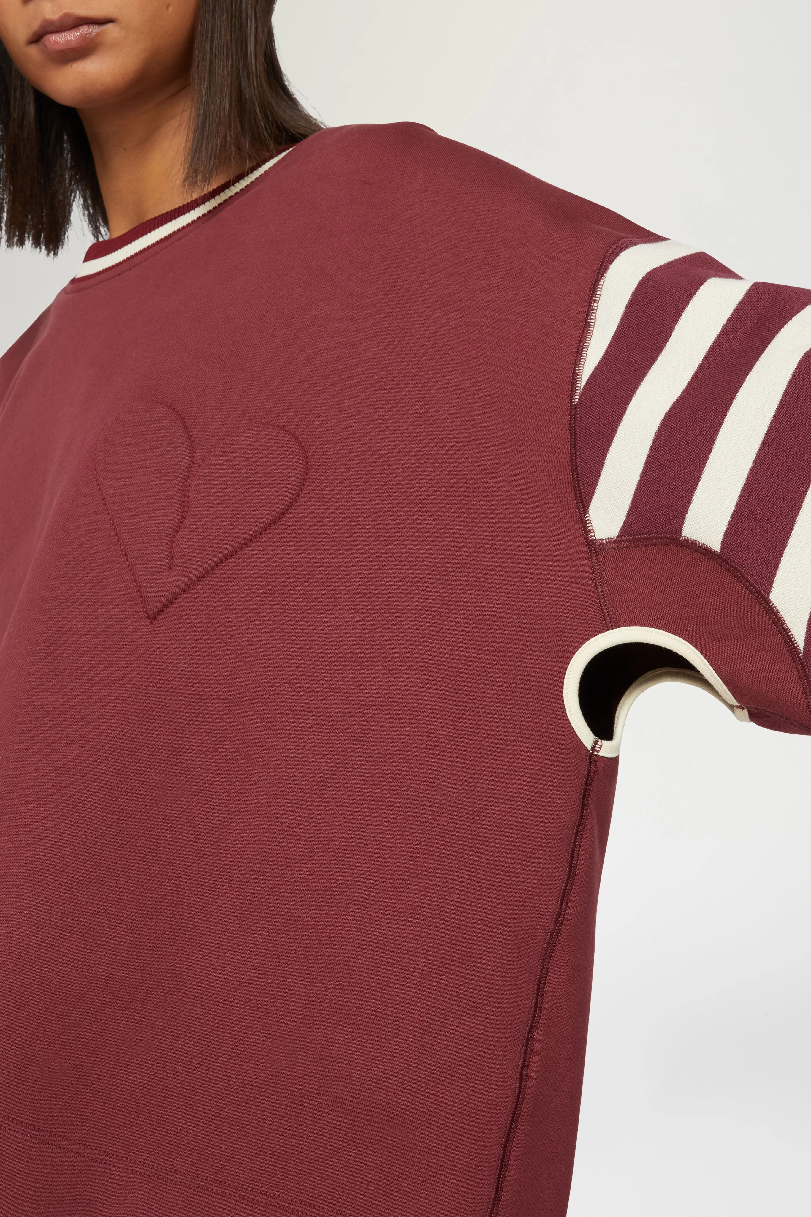 Bordeaux T-shirt with Striped Sleeves sold by Antonio Marras product image thumbnail 4