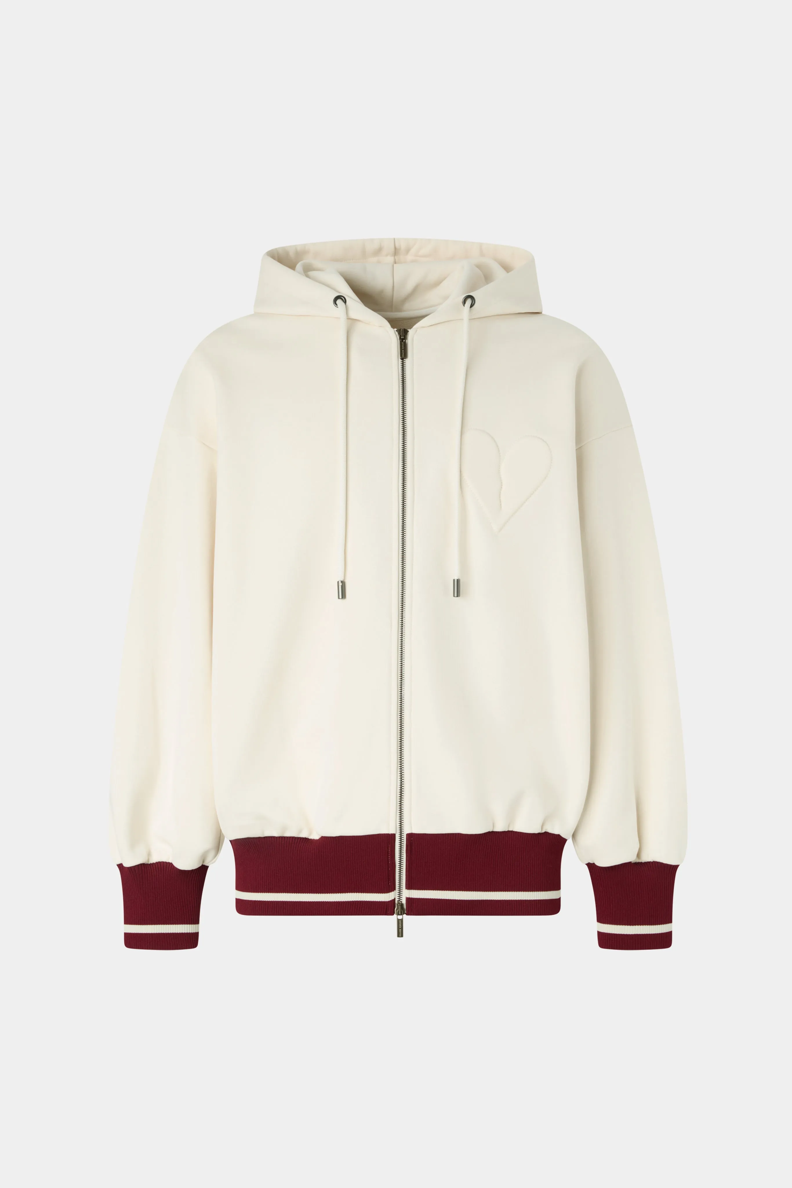 Ivory Cotton Hoodie with Zip sold by Antonio Marras