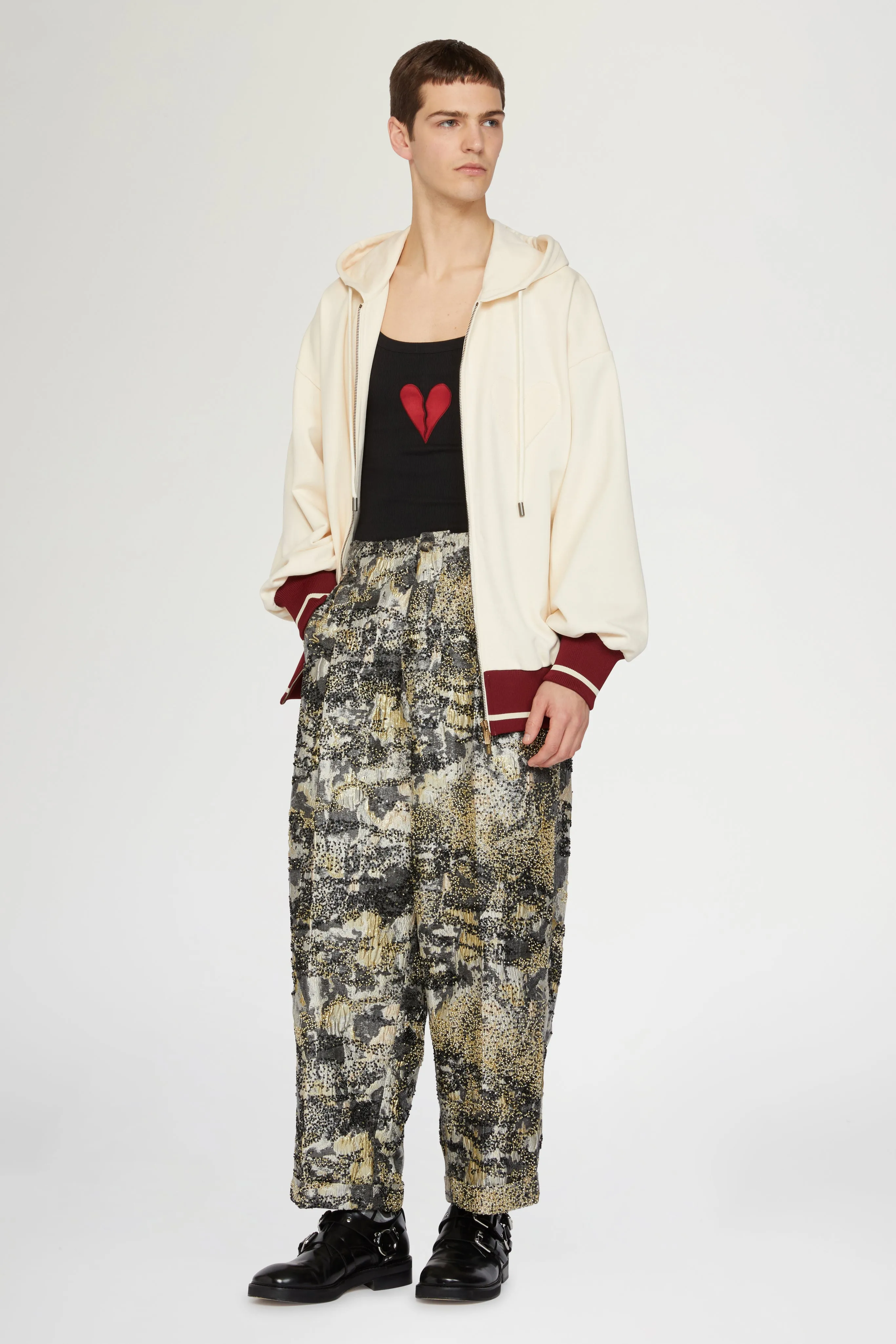 Ivory Cotton Hoodie with Zip sold by Antonio Marras product image thumbnail 2