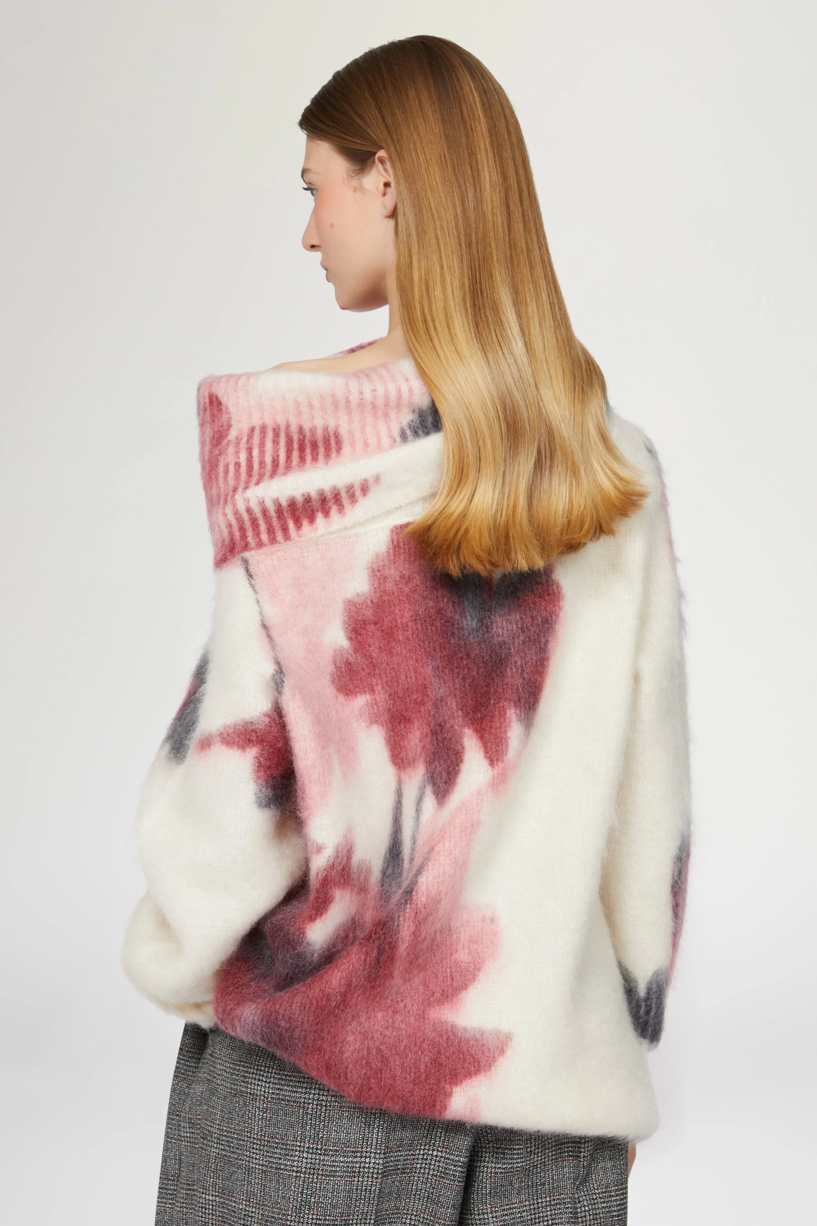 Boat-neck Ivory & Bordeaux Sweater sold by Antonio Marras product image thumbnail 3