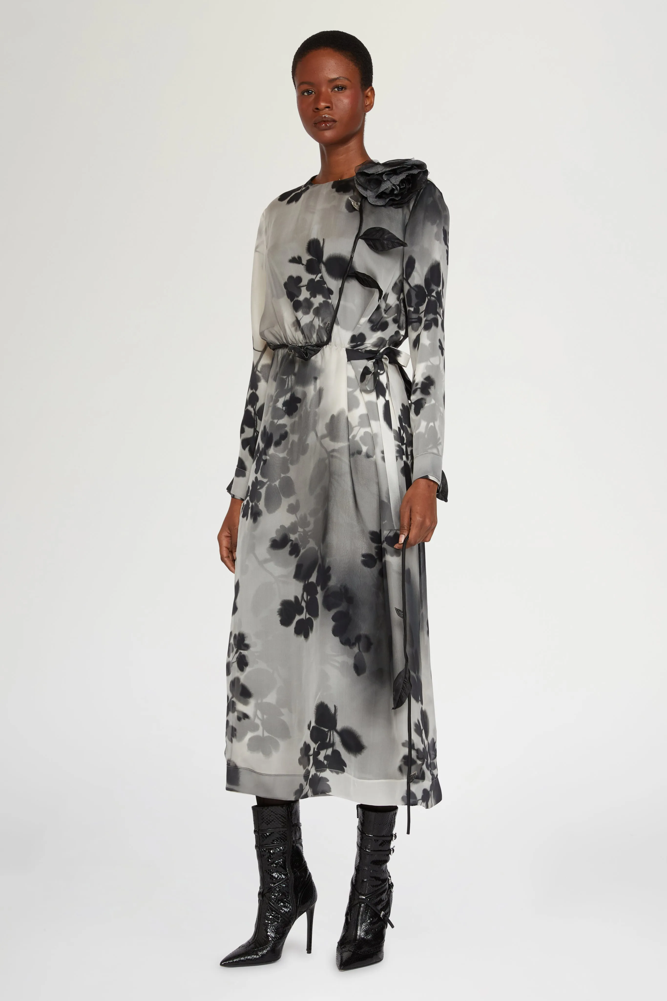 Silk Midi Dress with Waist Tie sold by Antonio Marras product image thumbnail 2