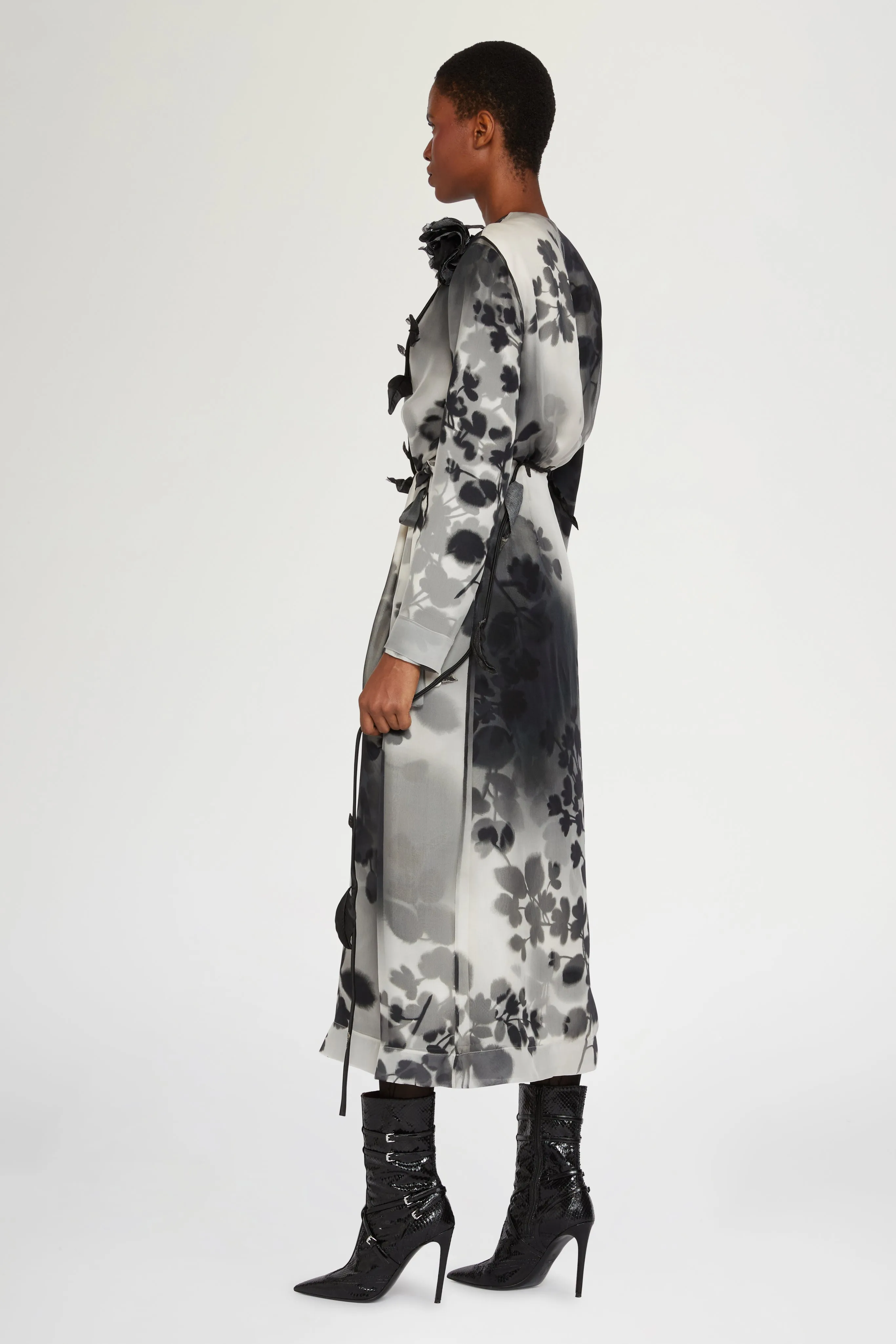 Silk Midi Dress with Waist Tie sold by Antonio Marras product image thumbnail 3