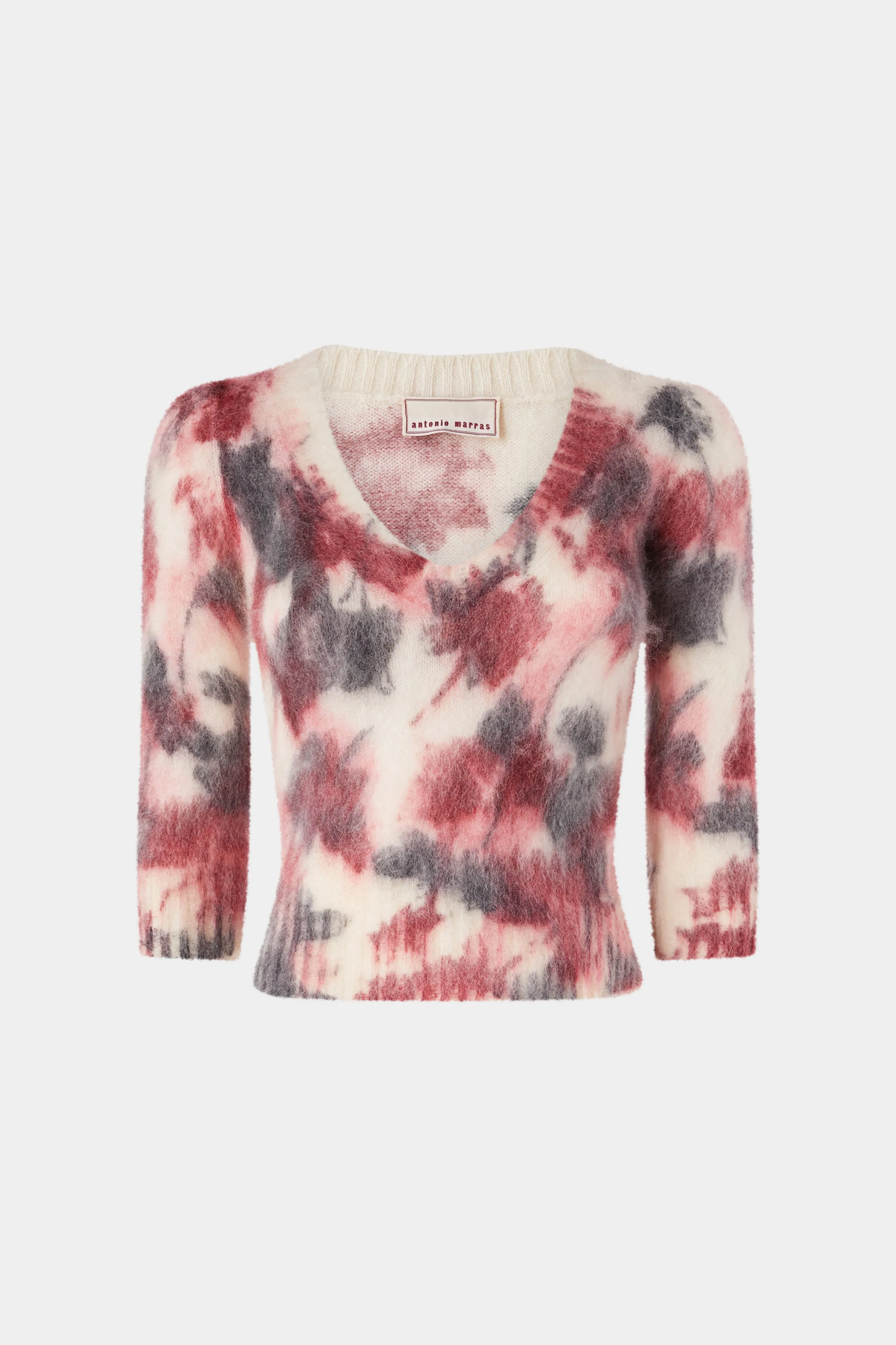 V-neck Ivory & Bordeaux Sweater sold by Antonio Marras