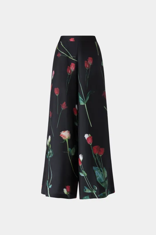 Black Silk Pants with Floral Print sold by Antonio Marras