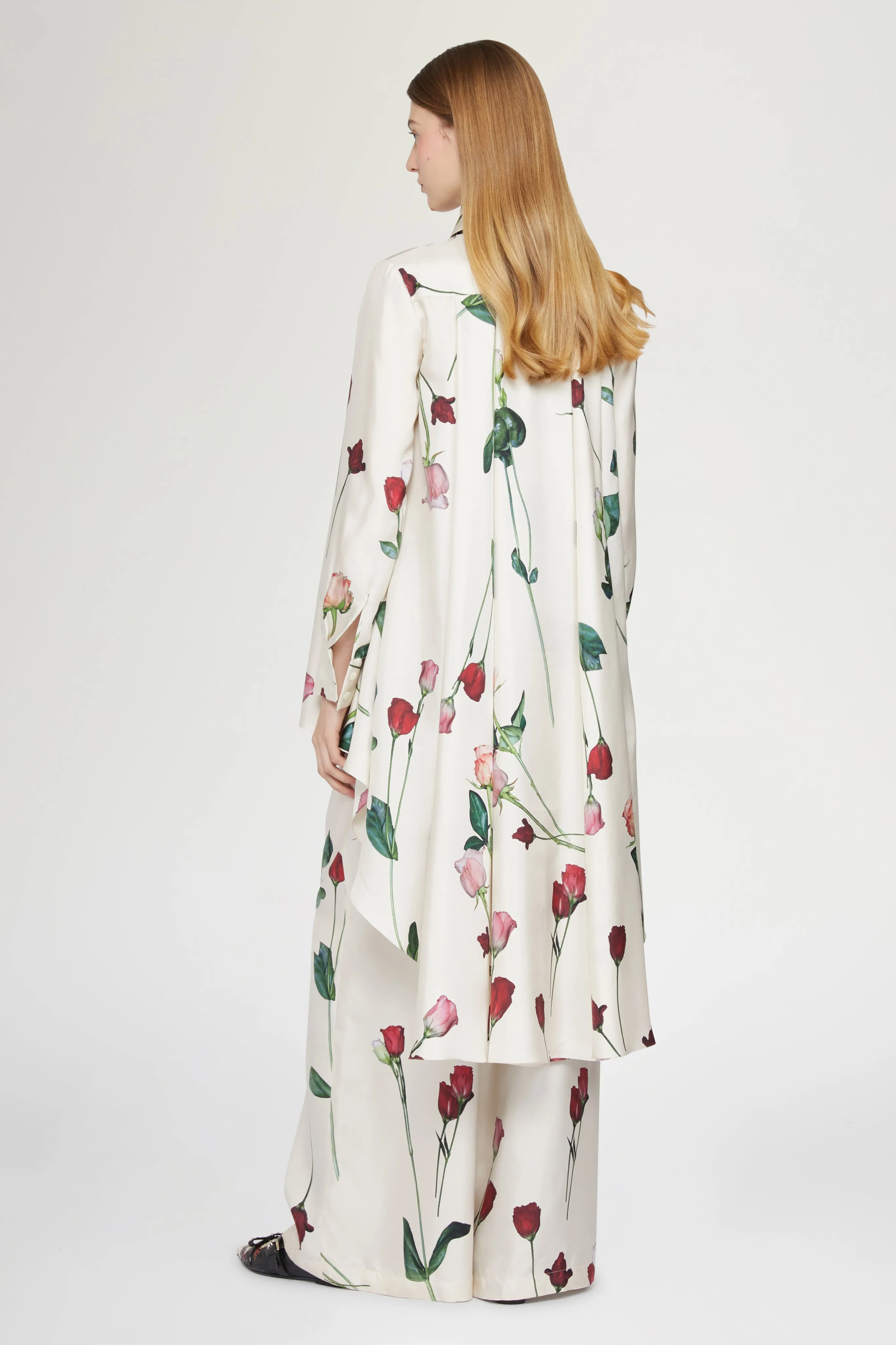 Ivory Silk Pants with Floral Print sold by Antonio Marras product image thumbnail 3