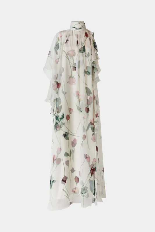 Long Silk Dress with Ruffles made by Antonio Marras