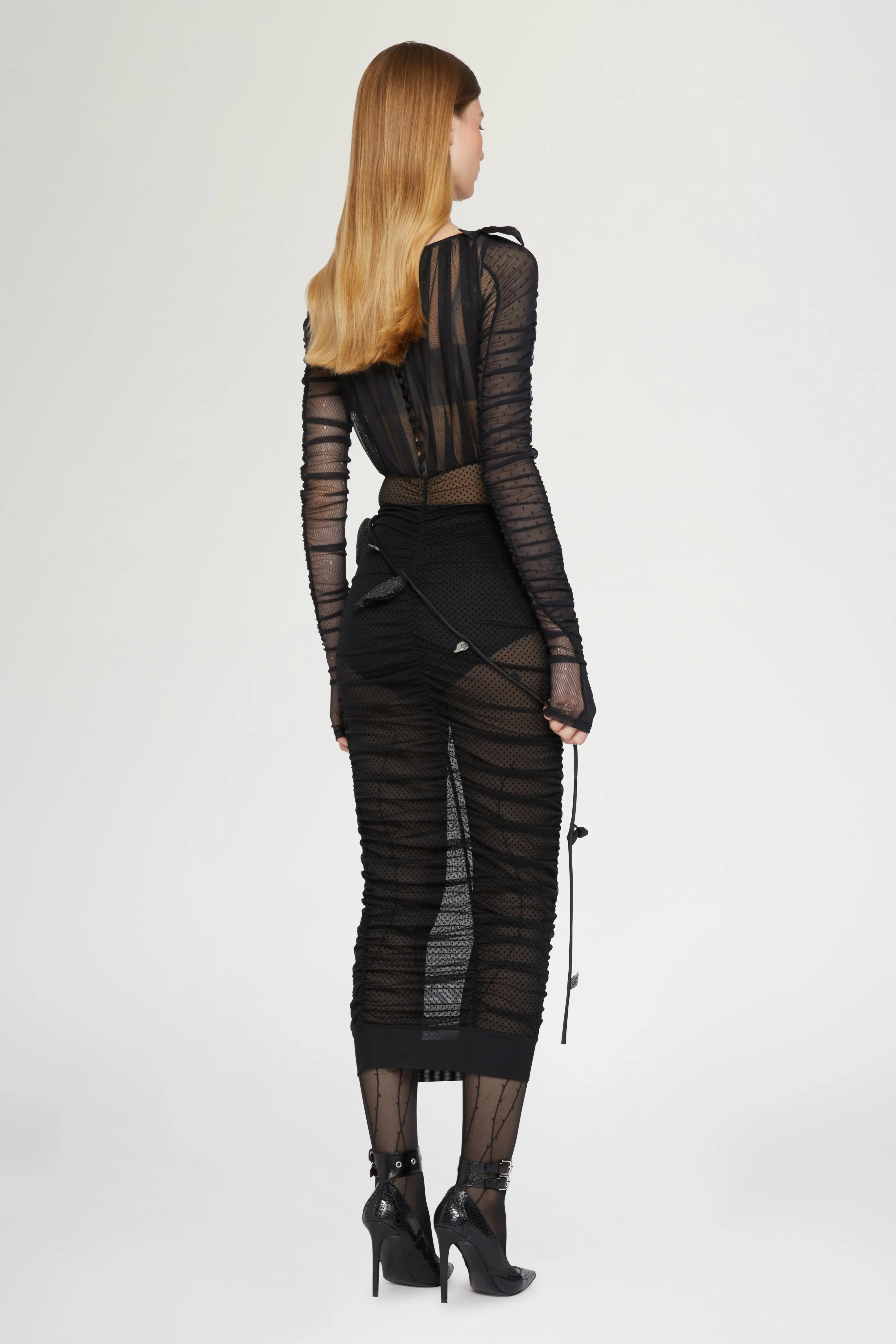 Black Tulle Sheath Midi Dress sold by Antonio Marras product image thumbnail 3