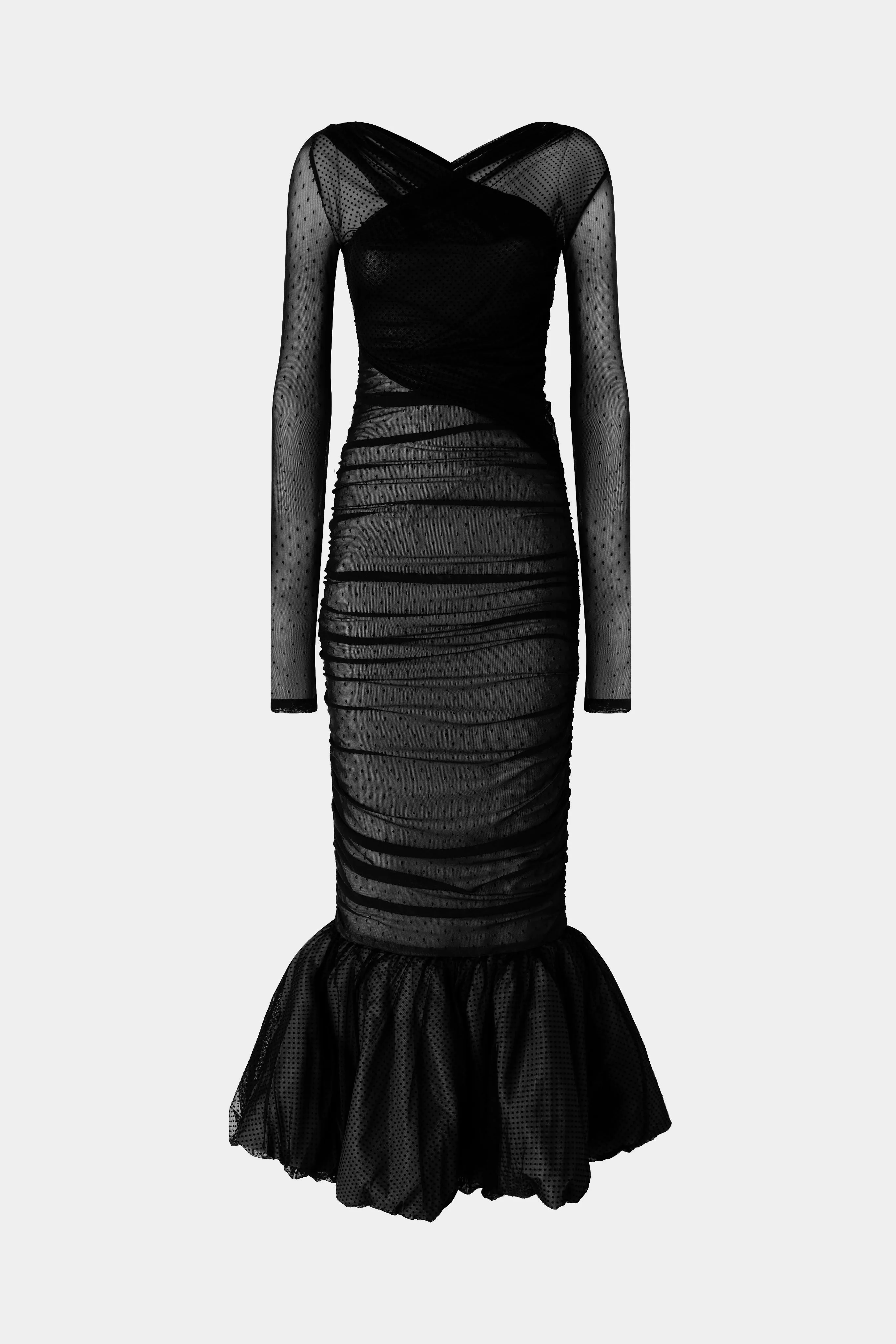 Black Tulle Mermaid Midi Dress sold by Antonio Marras