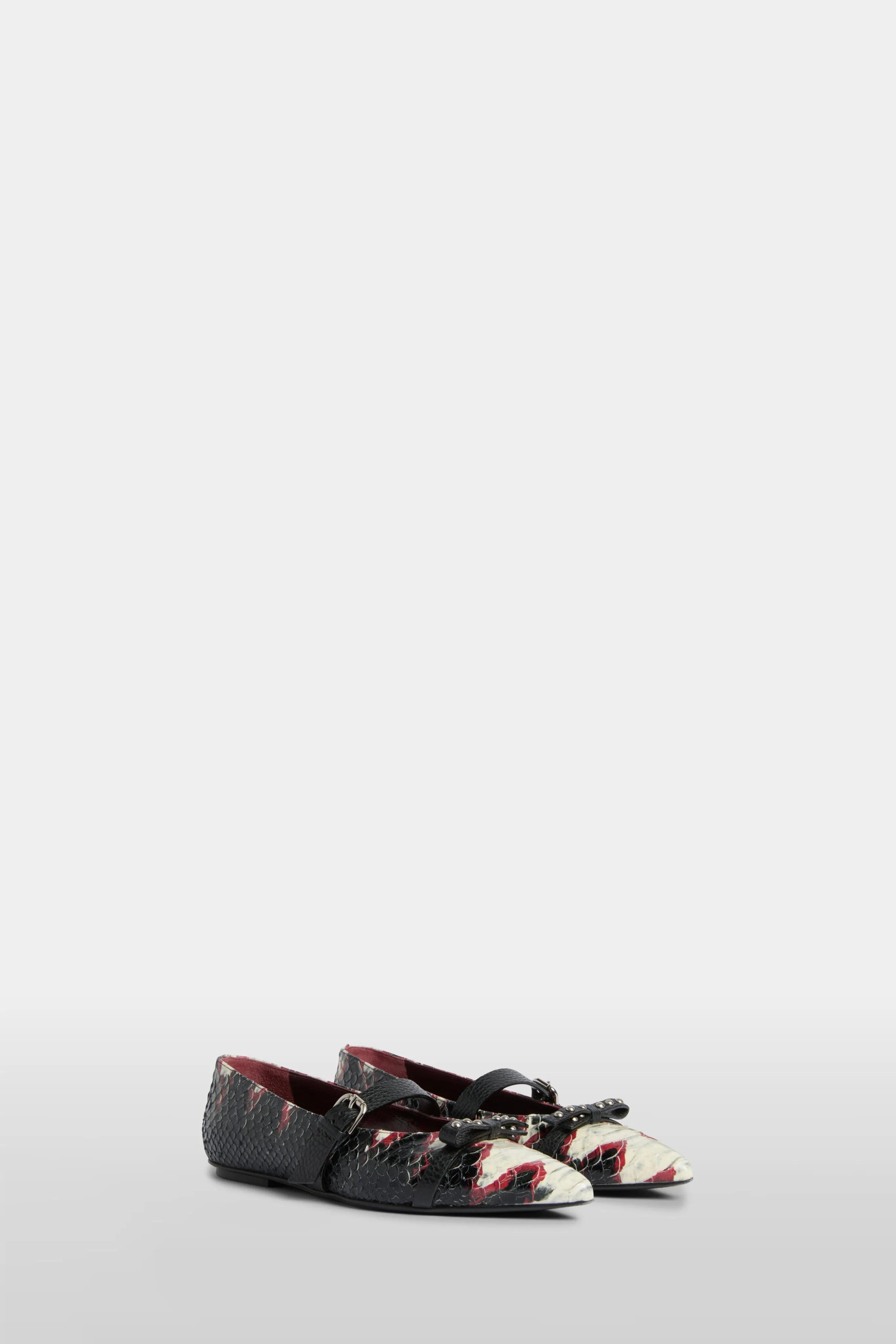Black & Bordeaux Python-Effect Ballerinas sold by Antonio Marras product image thumbnail 2