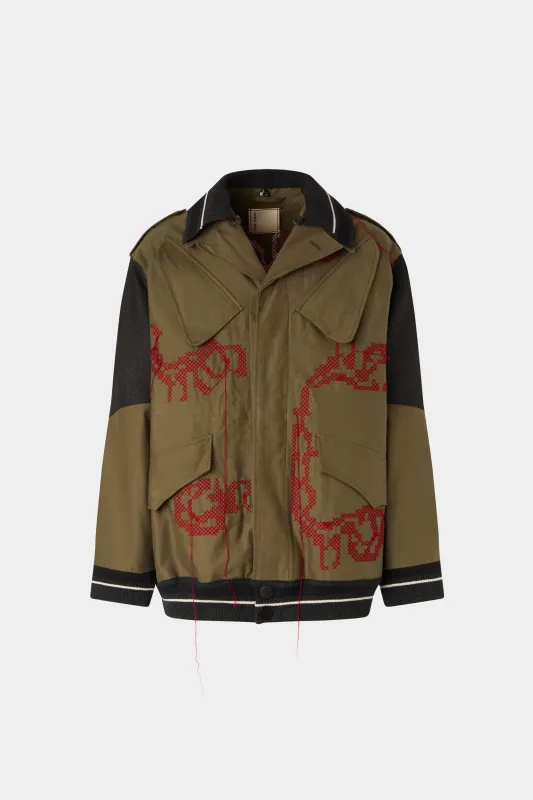 Cotton Parka with Embroidery made by Antonio Marras