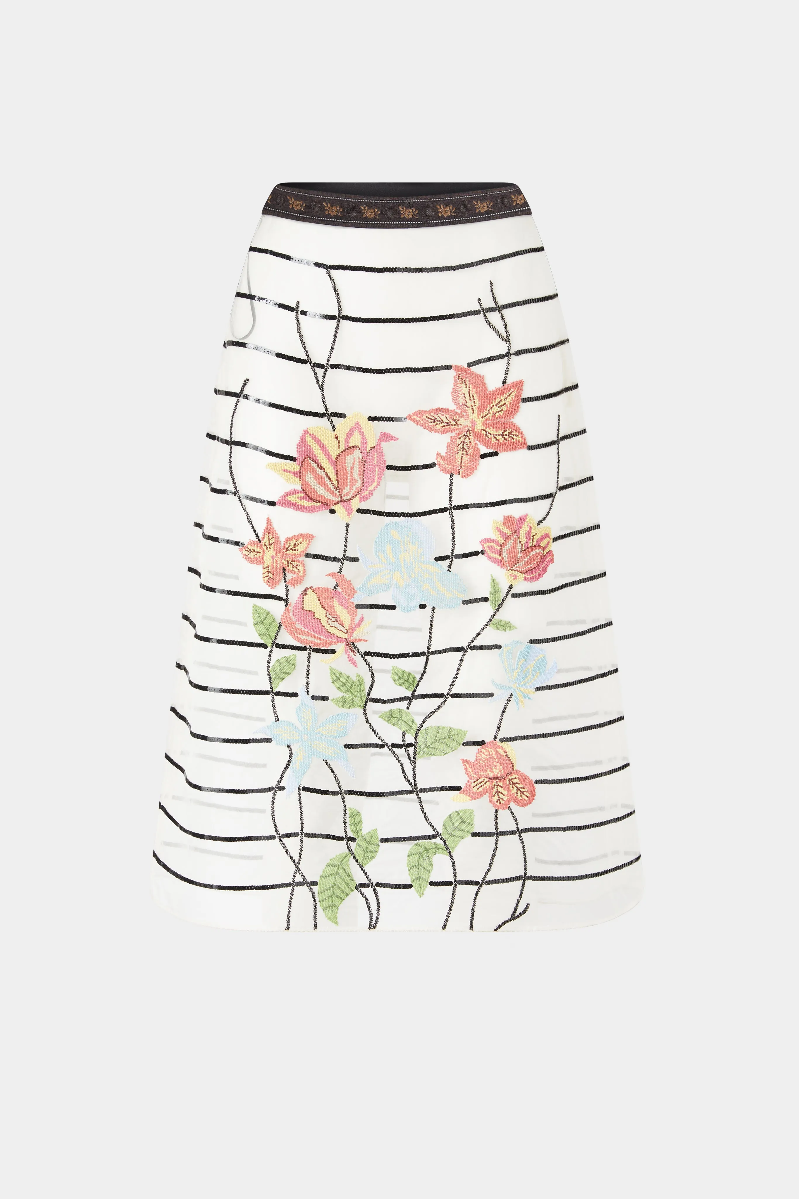 Silk Skirt with Floral Embroidery sold by Antonio Marras
