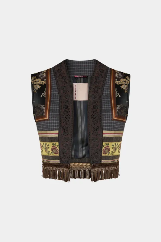 Patchwork Vest with Jacquard Details made by Antonio Marras