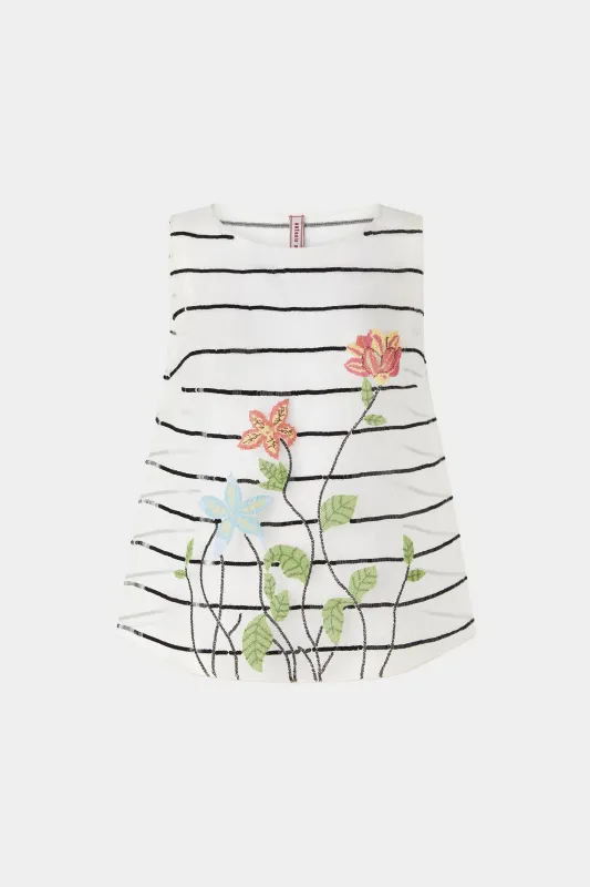 Silk Top with Floral Embroidery made by Antonio Marras