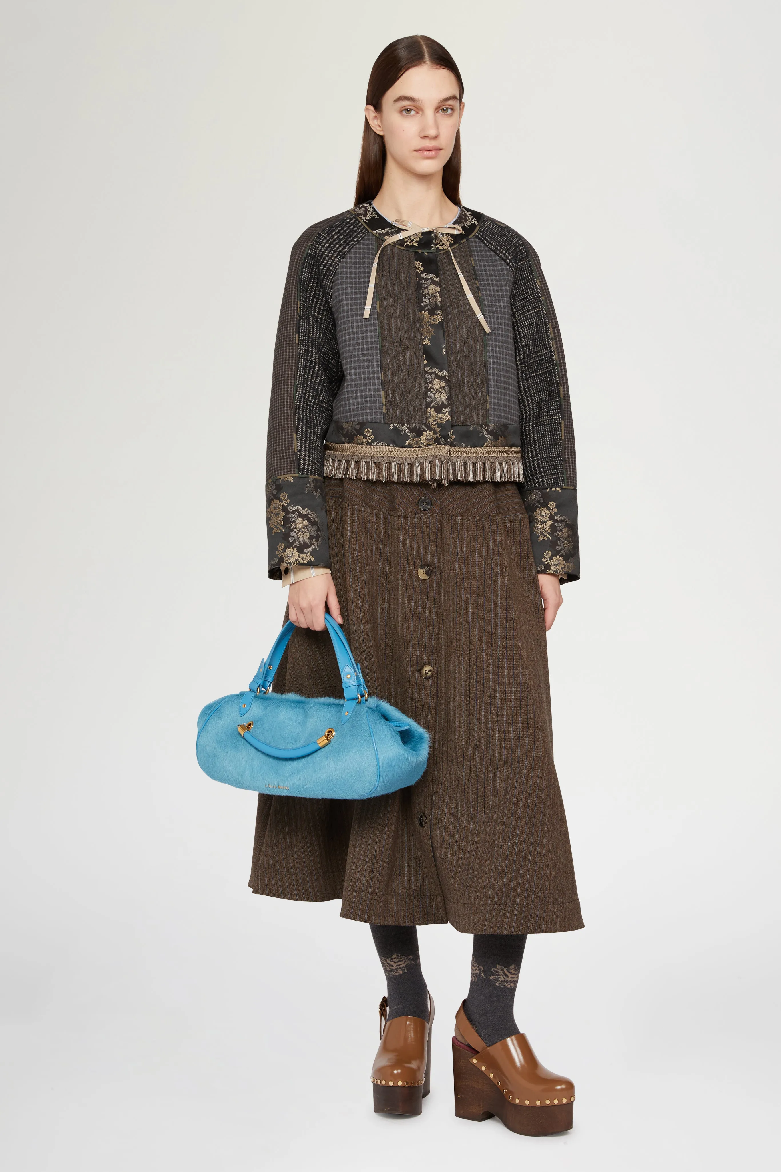 Cropped Jacket with Floral Jacquard Print sold by Antonio Marras product image thumbnail 2