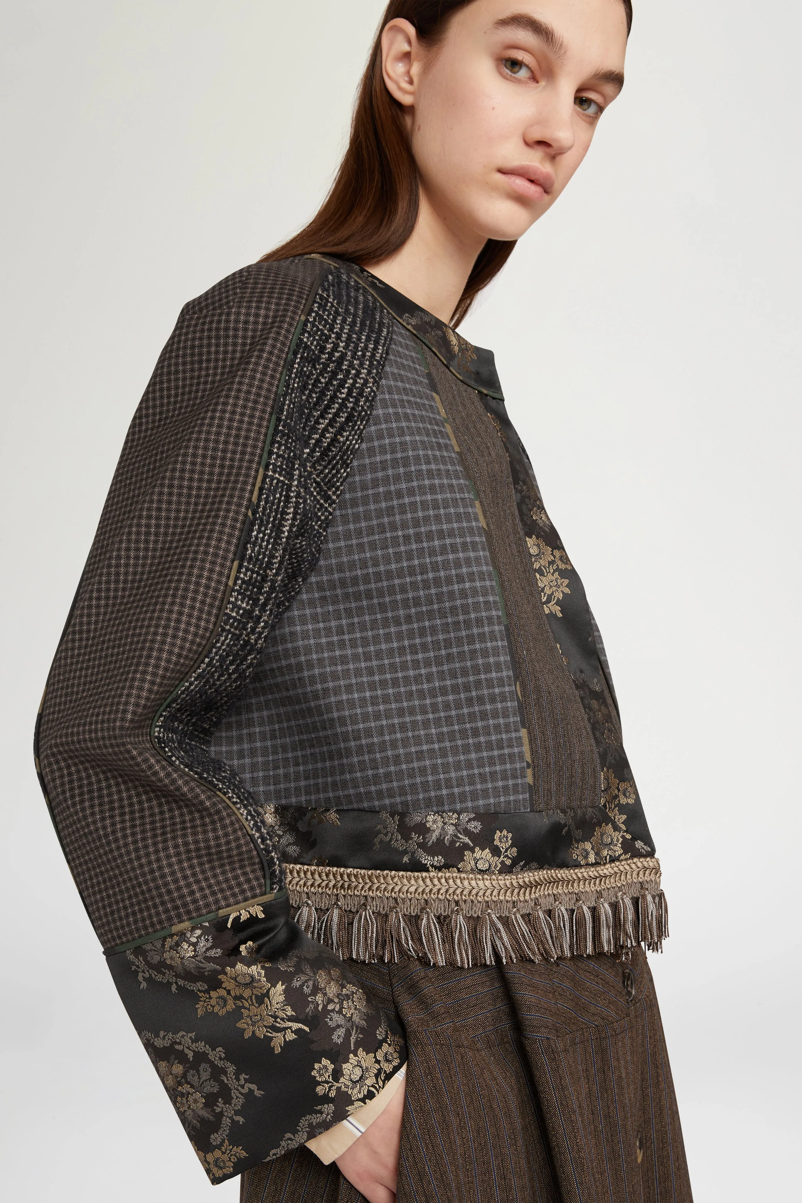 Cropped Jacket with Floral Jacquard Print sold by Antonio Marras product image thumbnail 4