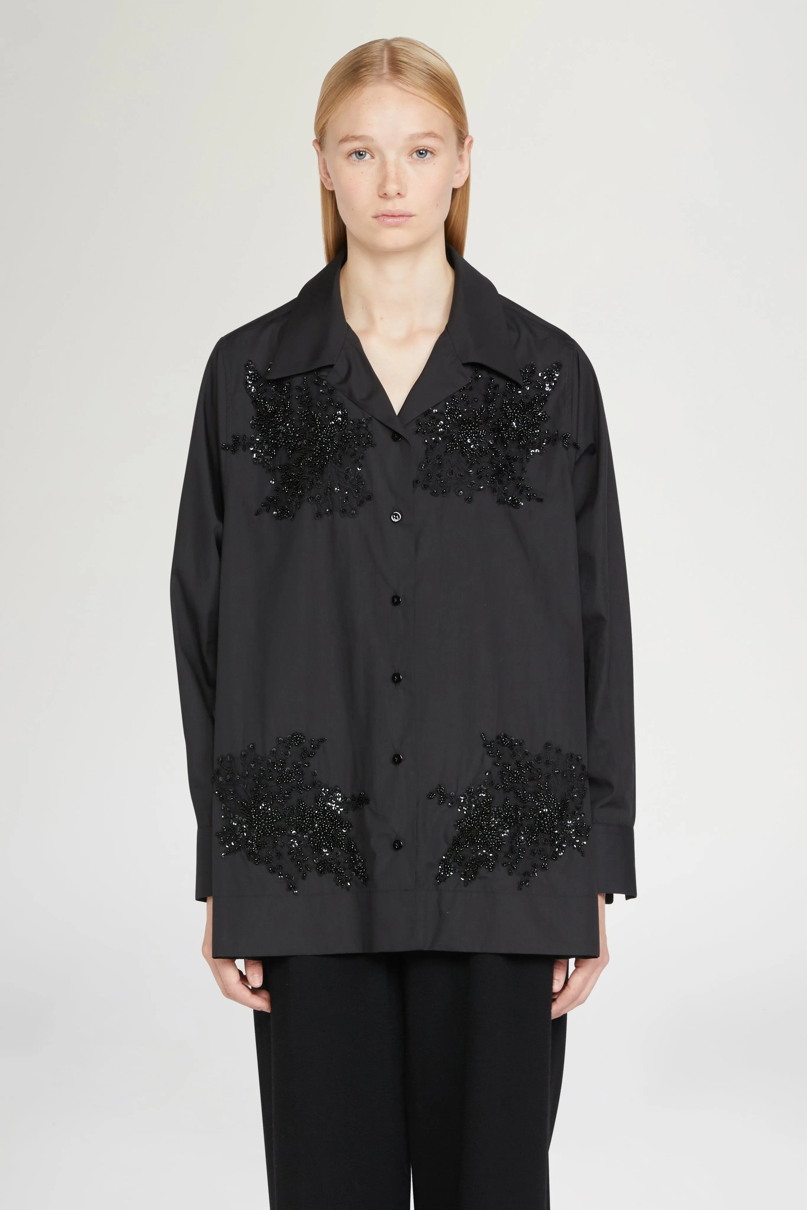 Black Cotton Shirt with Beads sold by Antonio Marras product image thumbnail 3