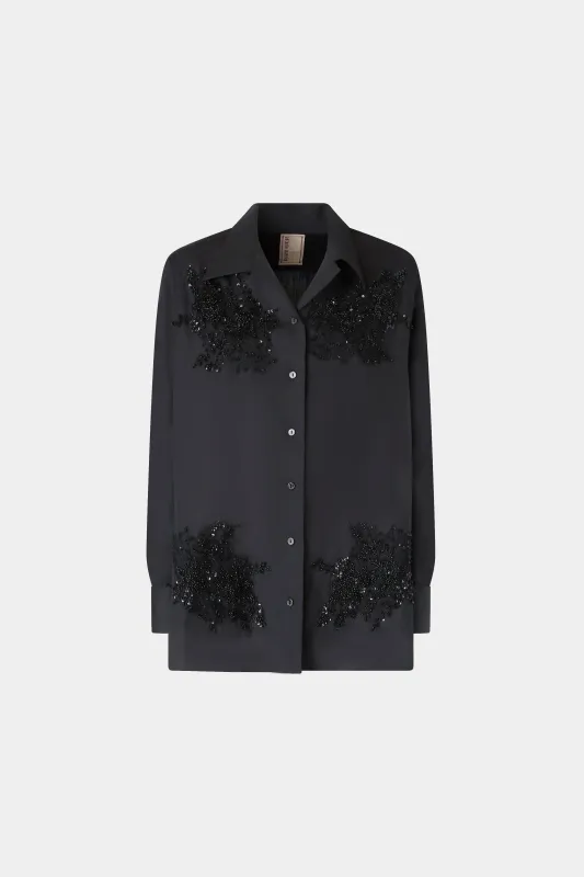 Black Cotton Shirt with Beads sold by Antonio Marras