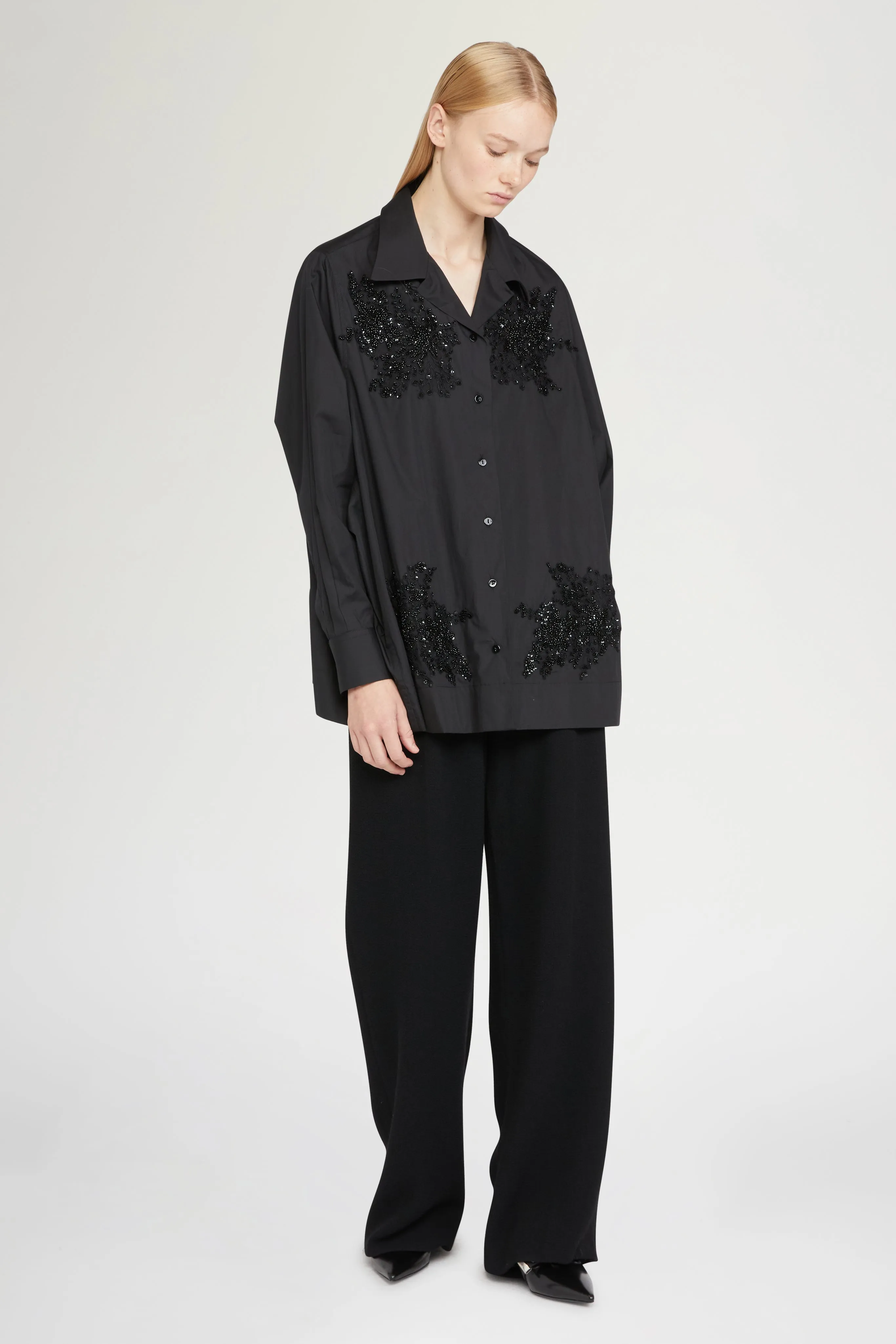 Black Cotton Shirt with Beads sold by Antonio Marras product image thumbnail 2