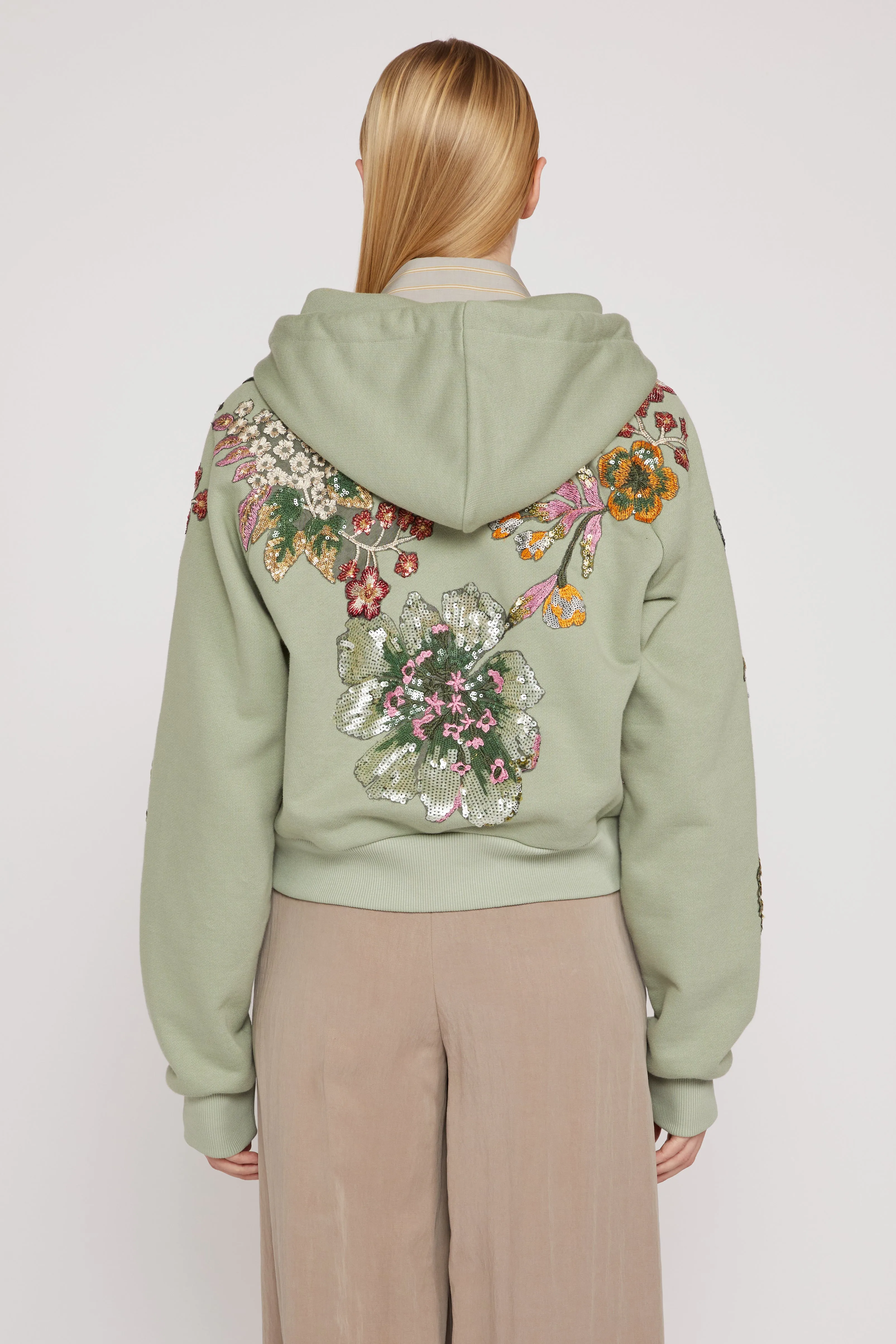 Sage Green Hoodie with Sequinned Embroidery sold by Antonio Marras product image thumbnail 3