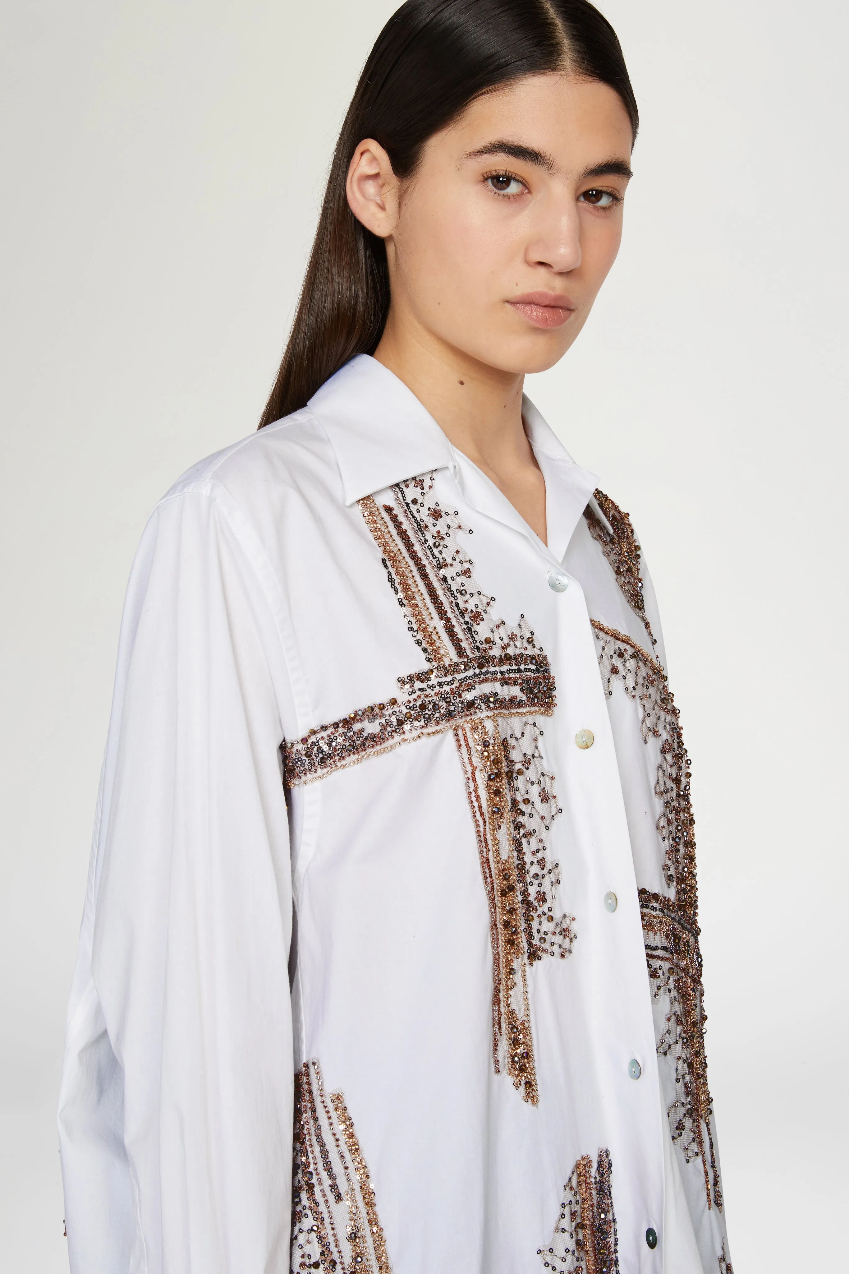 White Cotton Shirt with Sequins sold by Antonio Marras product image thumbnail 4
