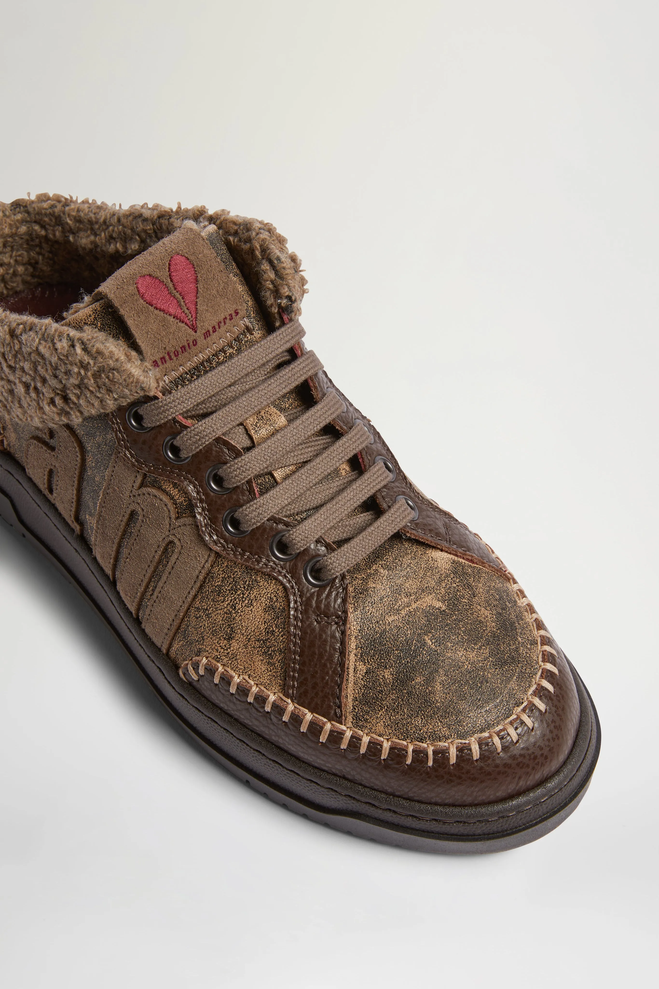 Shearling Mid-Top Sneakers with AM Logo sold by Antonio Marras product image thumbnail 4
