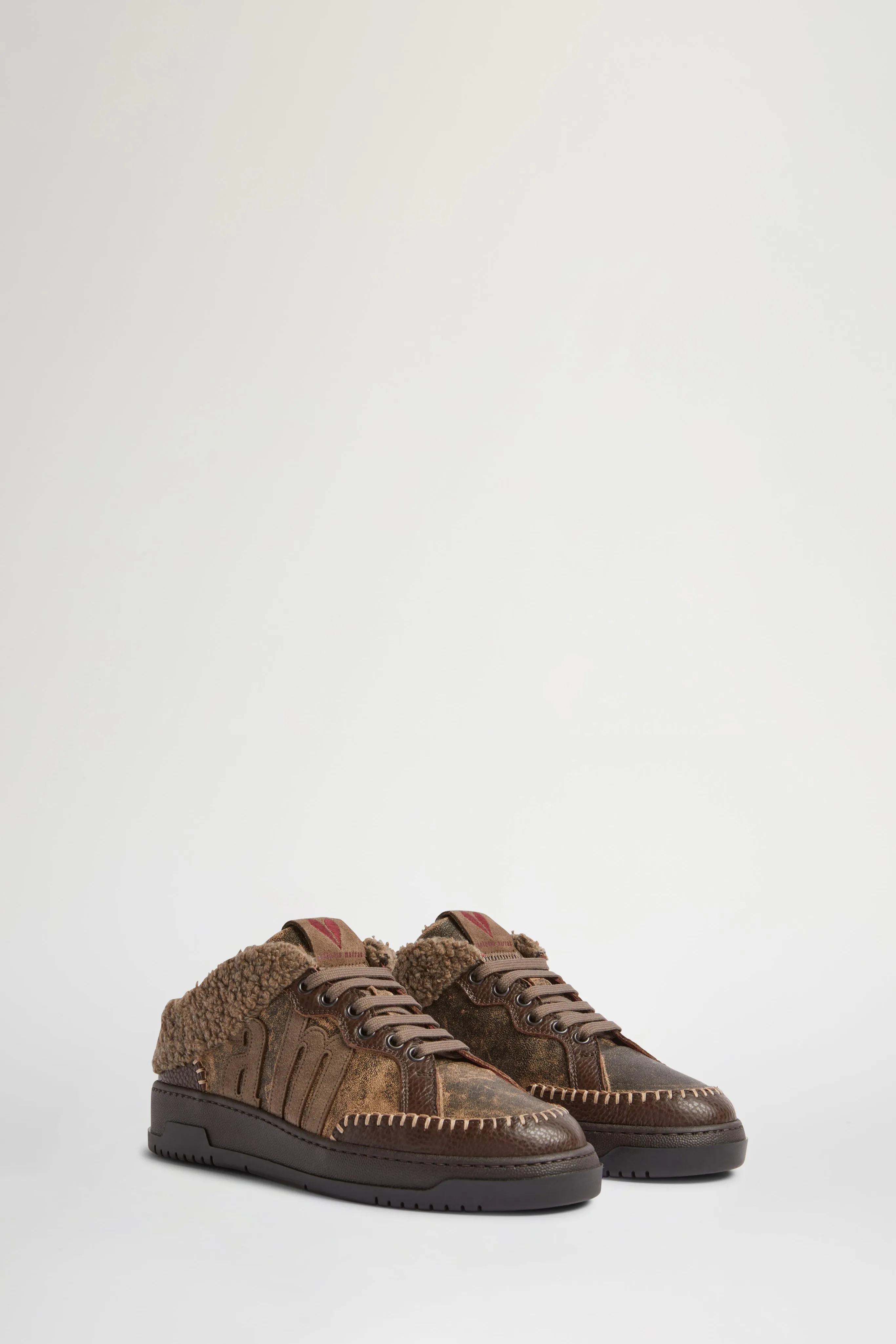 Shearling Mid-Top Sneakers with AM Logo sold by Antonio Marras product image thumbnail 2