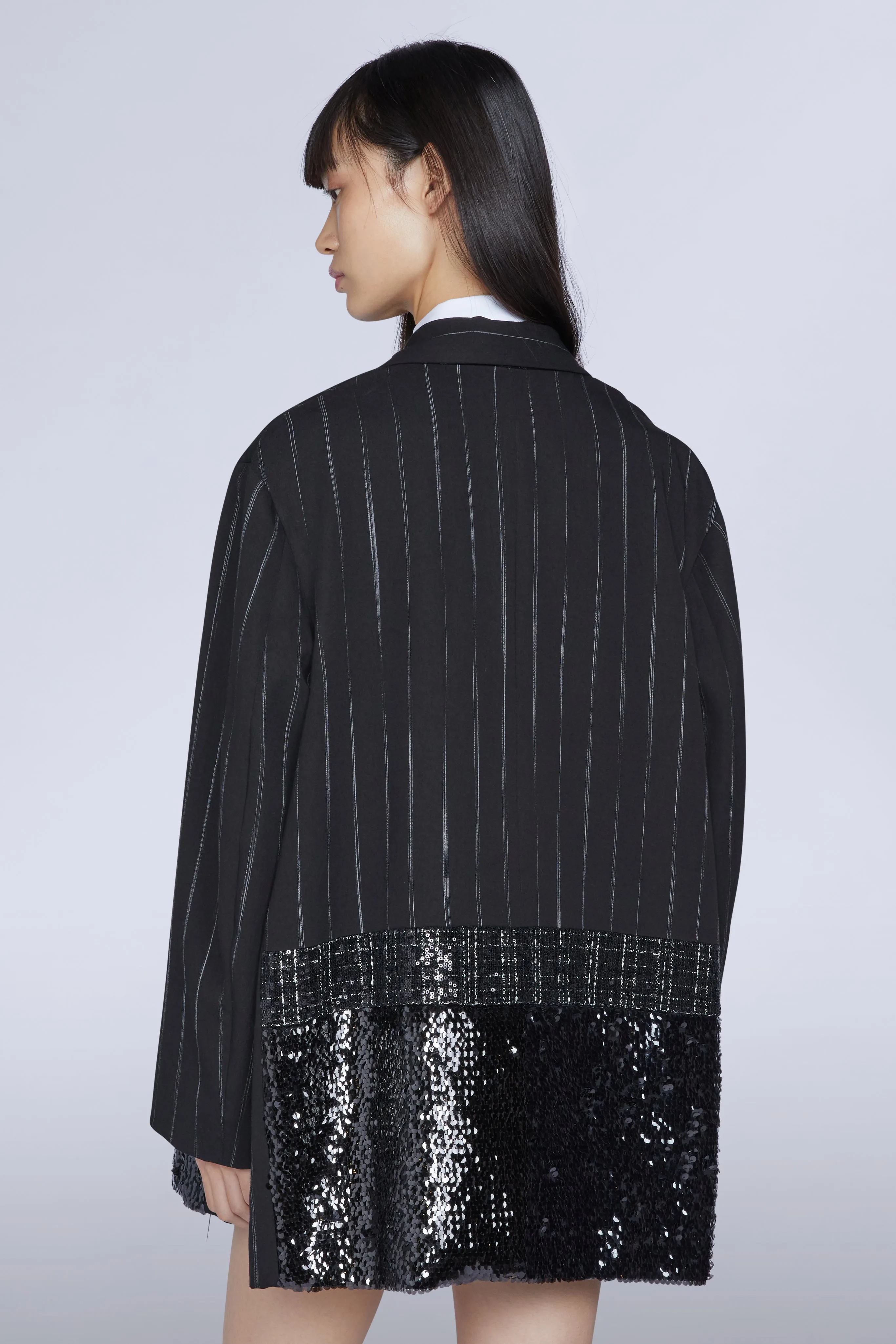 Oversized Pinstripe Blazer with Sequin Hem sold by Antonio Marras product image thumbnail 4