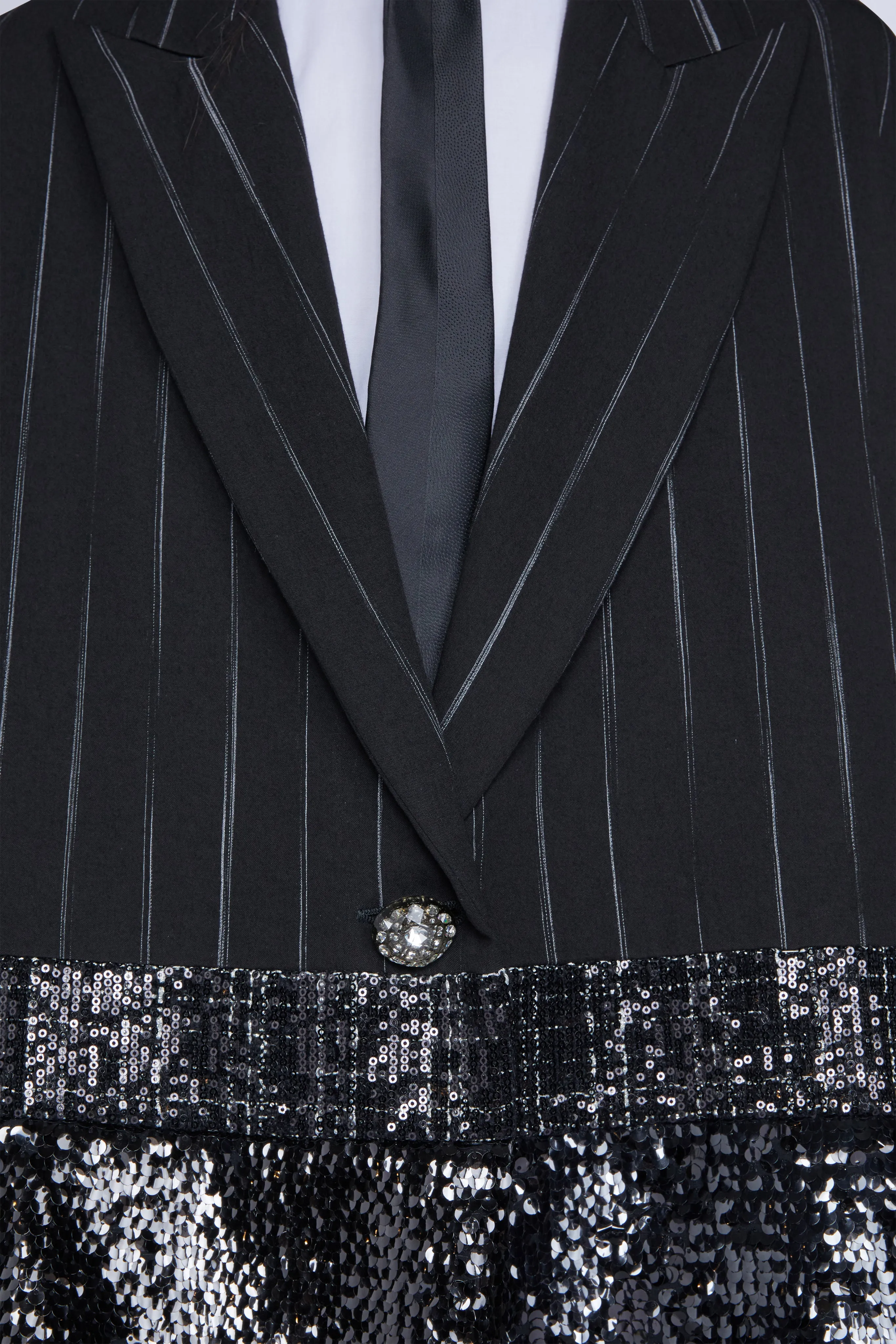 Oversized Pinstripe Blazer with Sequin Hem sold by Antonio Marras product image thumbnail 5