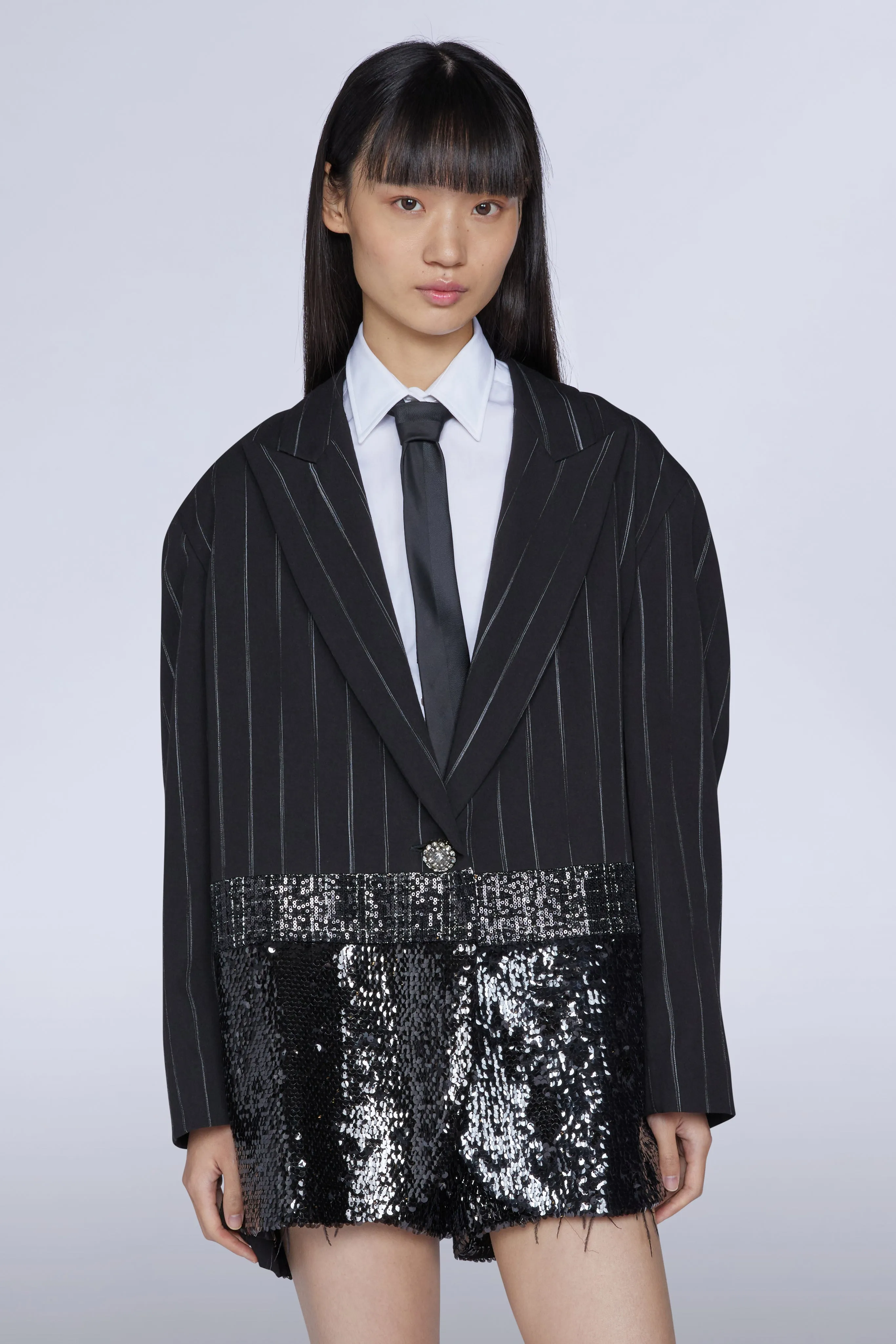 Oversized Pinstripe Blazer with Sequin Hem sold by Antonio Marras product image thumbnail 2