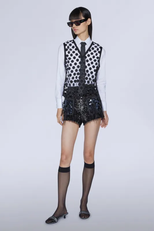 Sheer Top with Black Polka Dots made by Antonio Marras