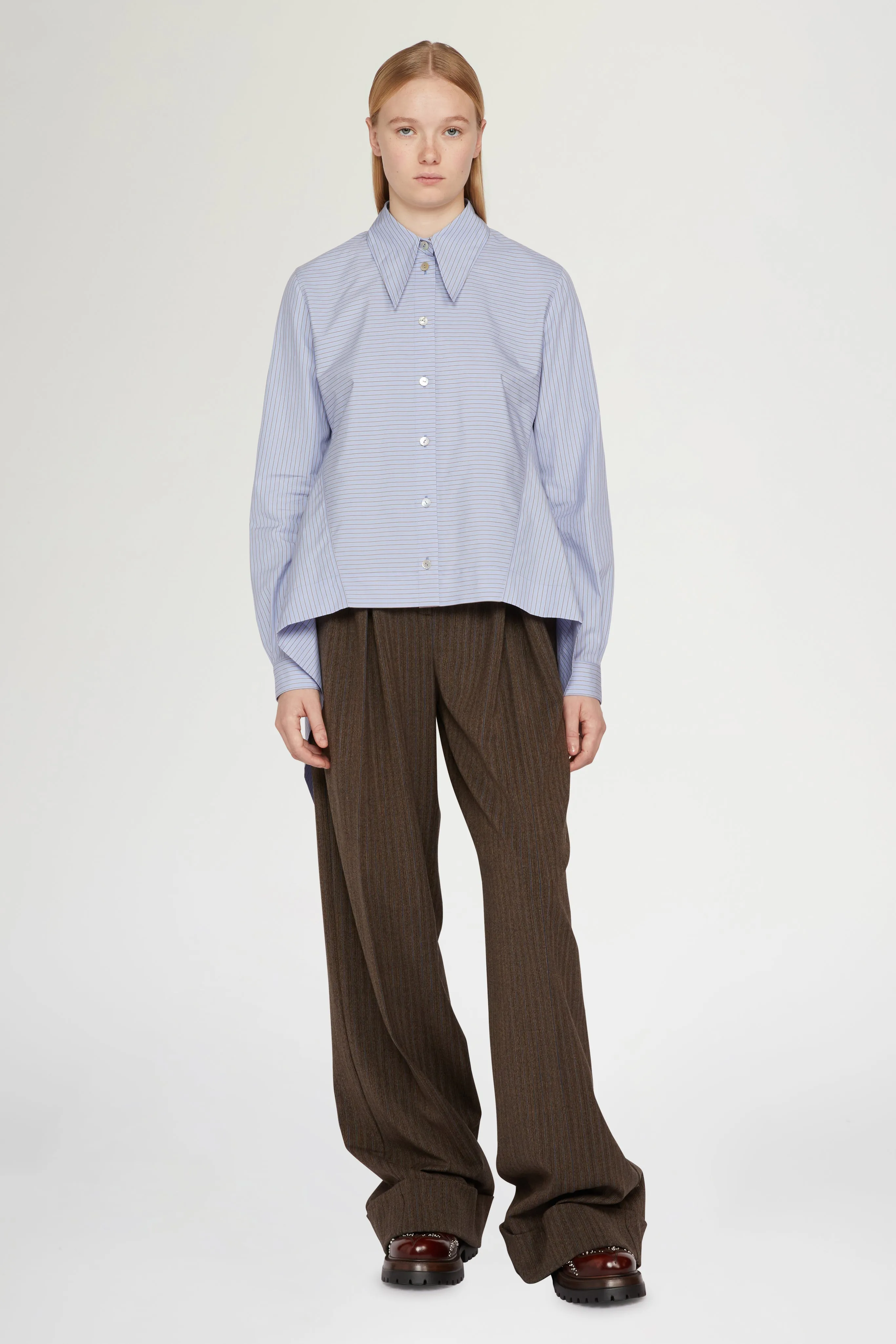 Oversized Light Blue Striped Cotton Shirt sold by Antonio Marras product image thumbnail 2