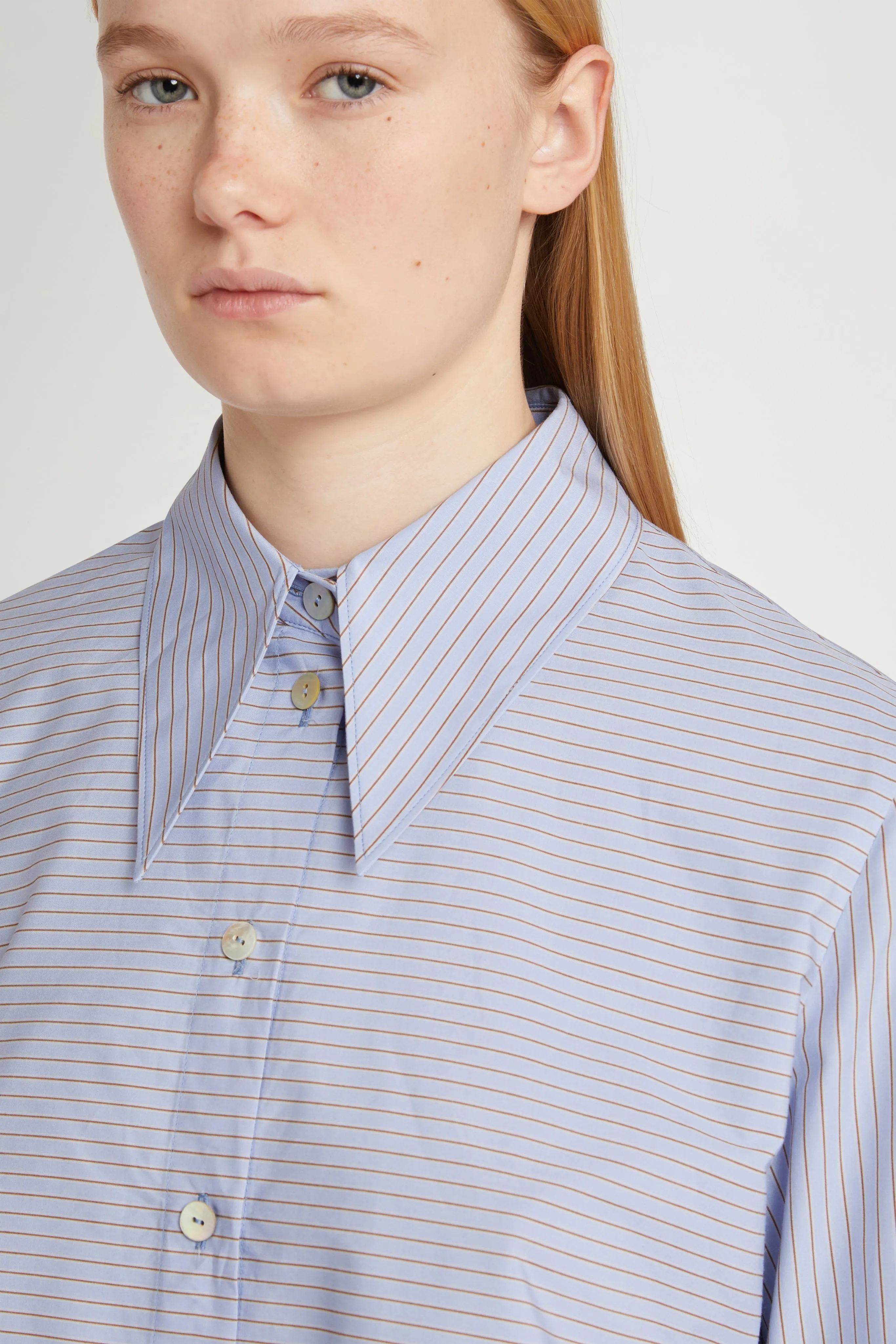 Oversized Light Blue Striped Cotton Shirt sold by Antonio Marras product image thumbnail 4