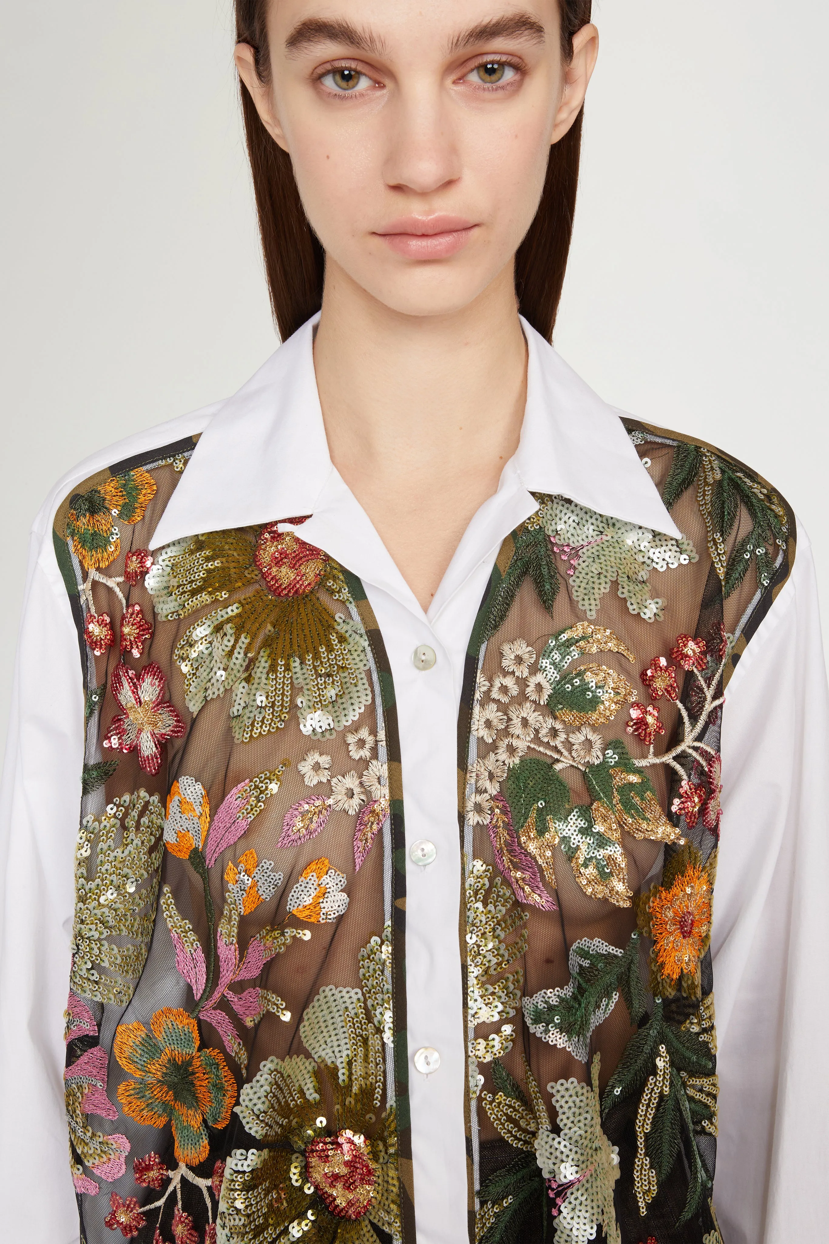 White Cotton Shirt with Sequinned Embroidery sold by Antonio Marras product image thumbnail 4